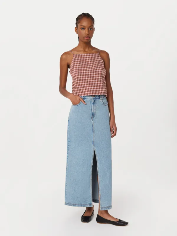 The Seersucker Shell Top in Red made by Frank & Oak