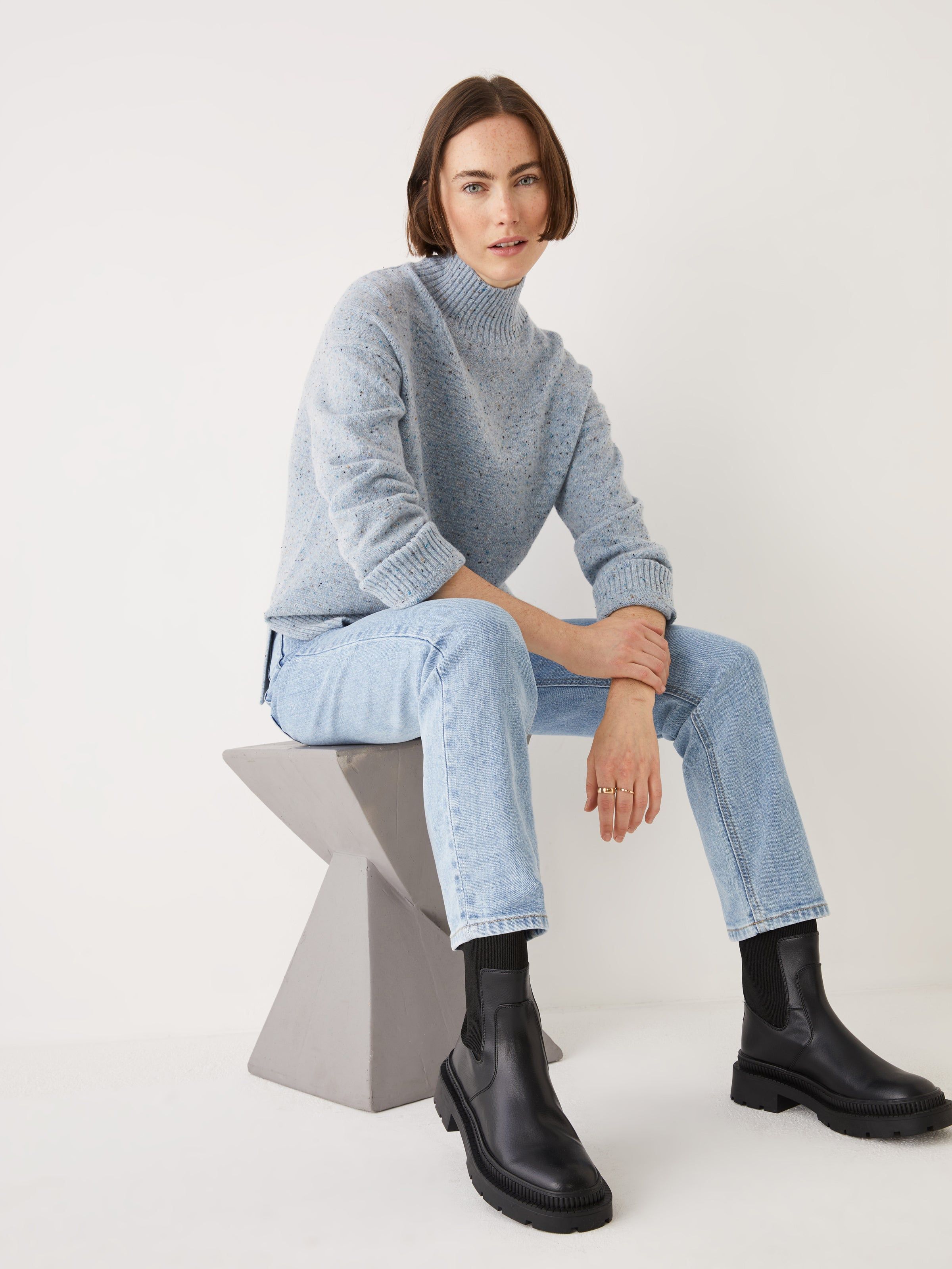 The Donegal Wool Blend Mockneck in Blue sold by Frank & Oak product image thumbnail 5