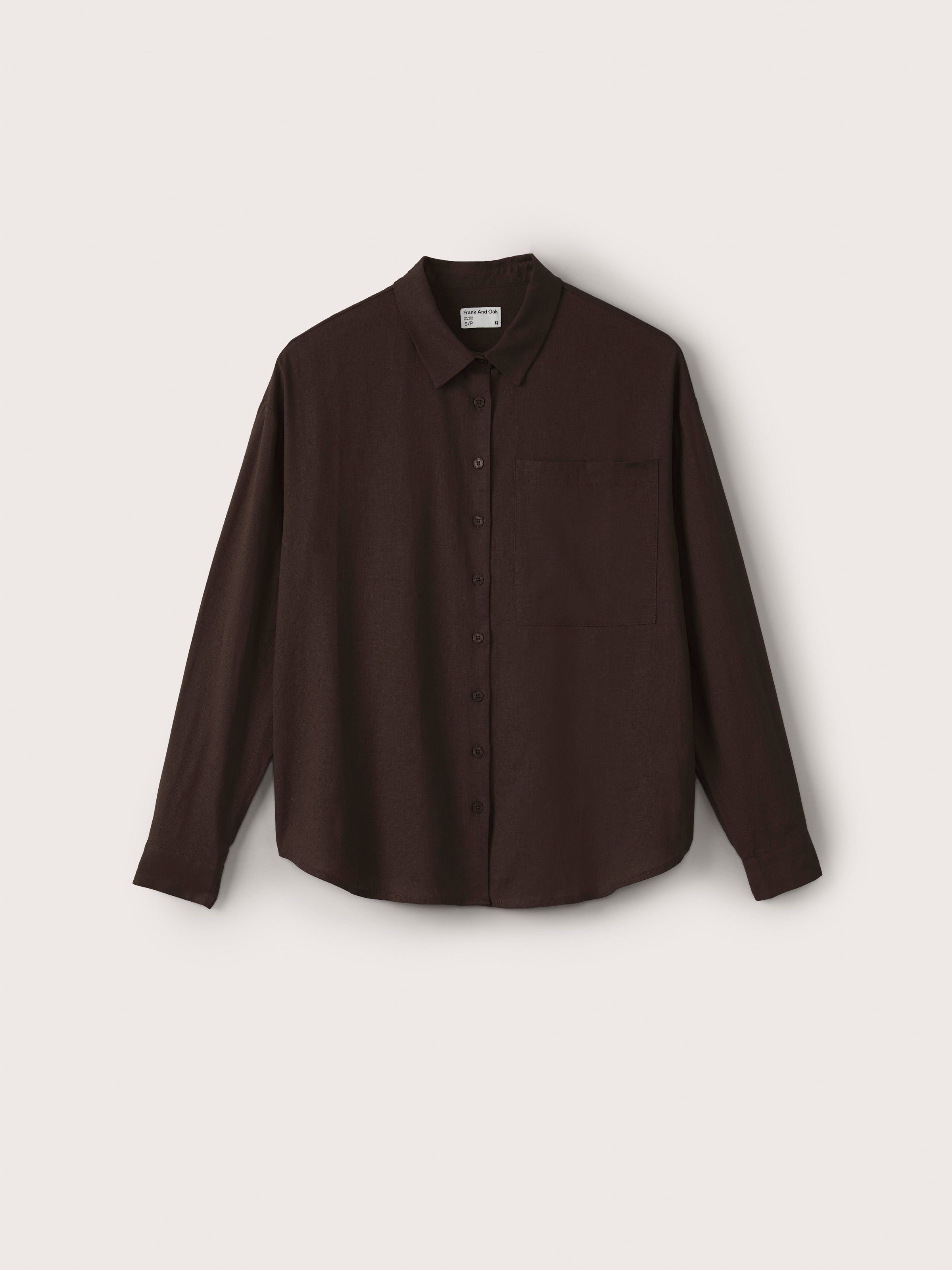 The Boyfriend Linen Shirt in Dark Brown sold by Frank & Oak product image thumbnail 10