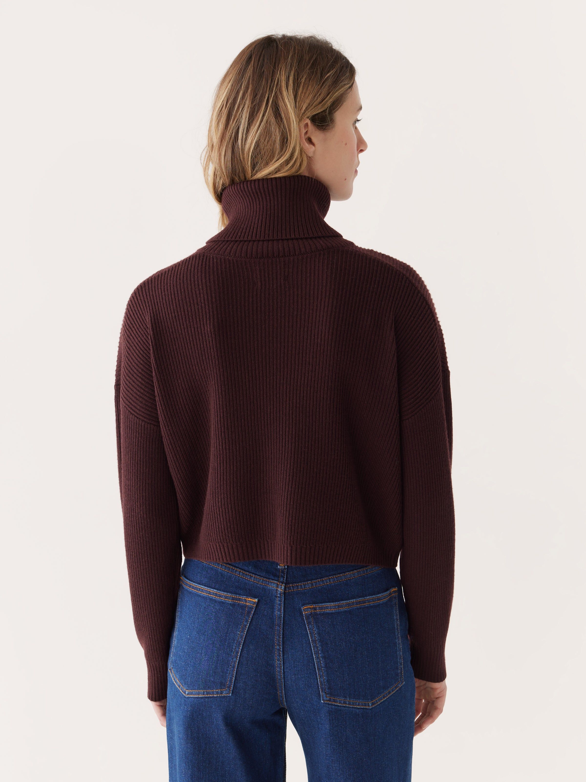 The Merino Turtleneck Sweater in Dark Brown sold by Frank & Oak product image thumbnail 3