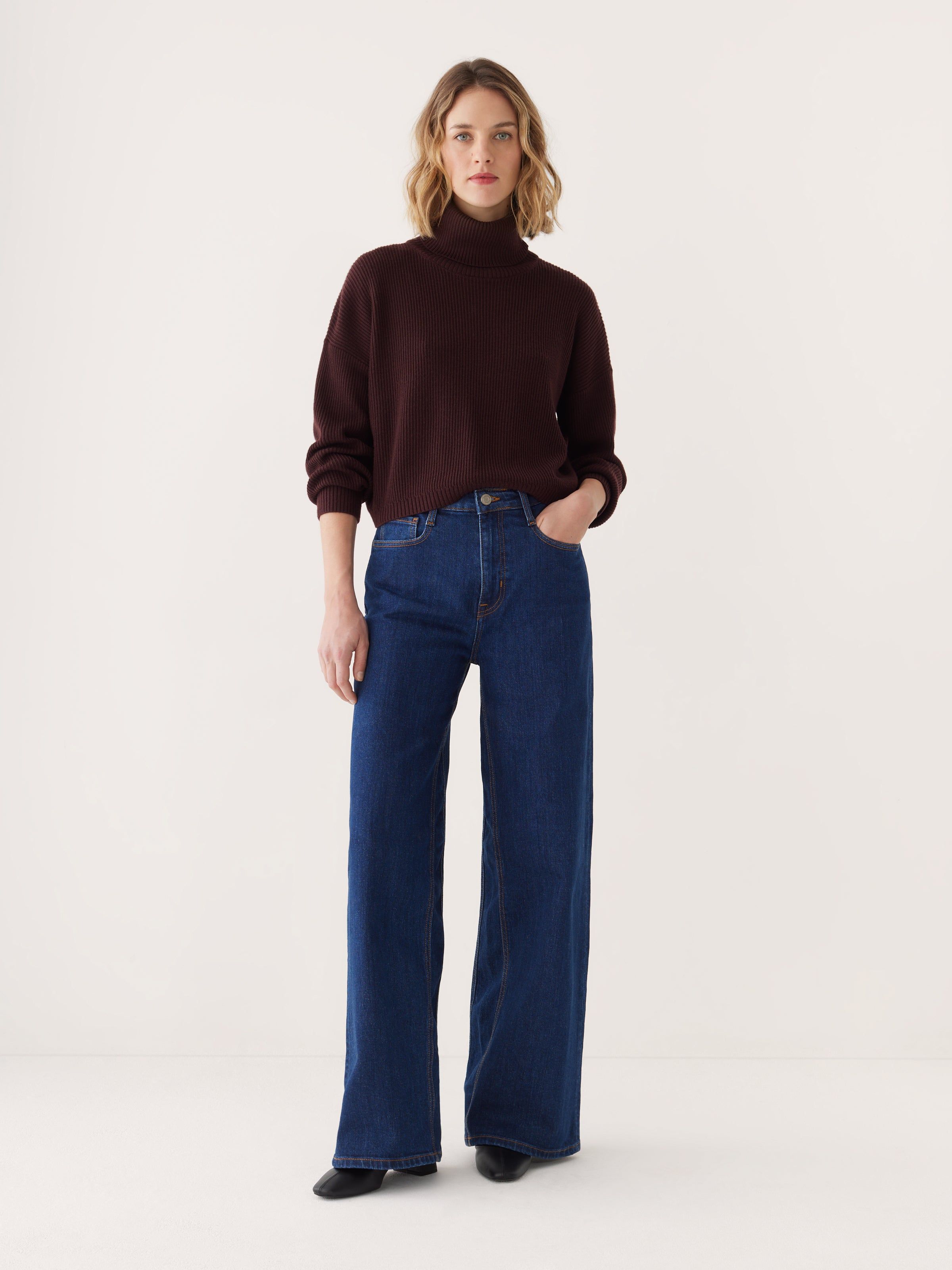 The Merino Turtleneck Sweater in Dark Brown sold by Frank & Oak product image thumbnail 2