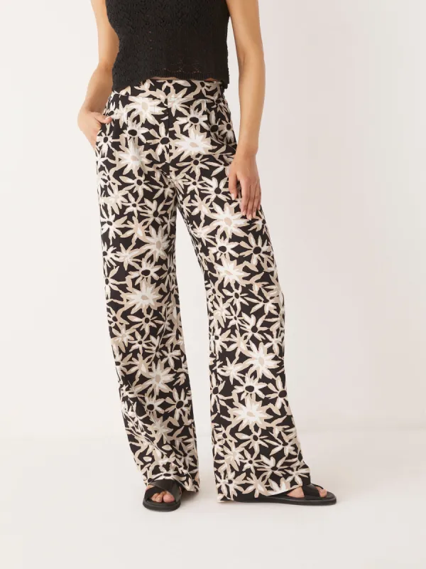 The Sally Wide Leg Fluid Pant in Black sold by Frank & Oak