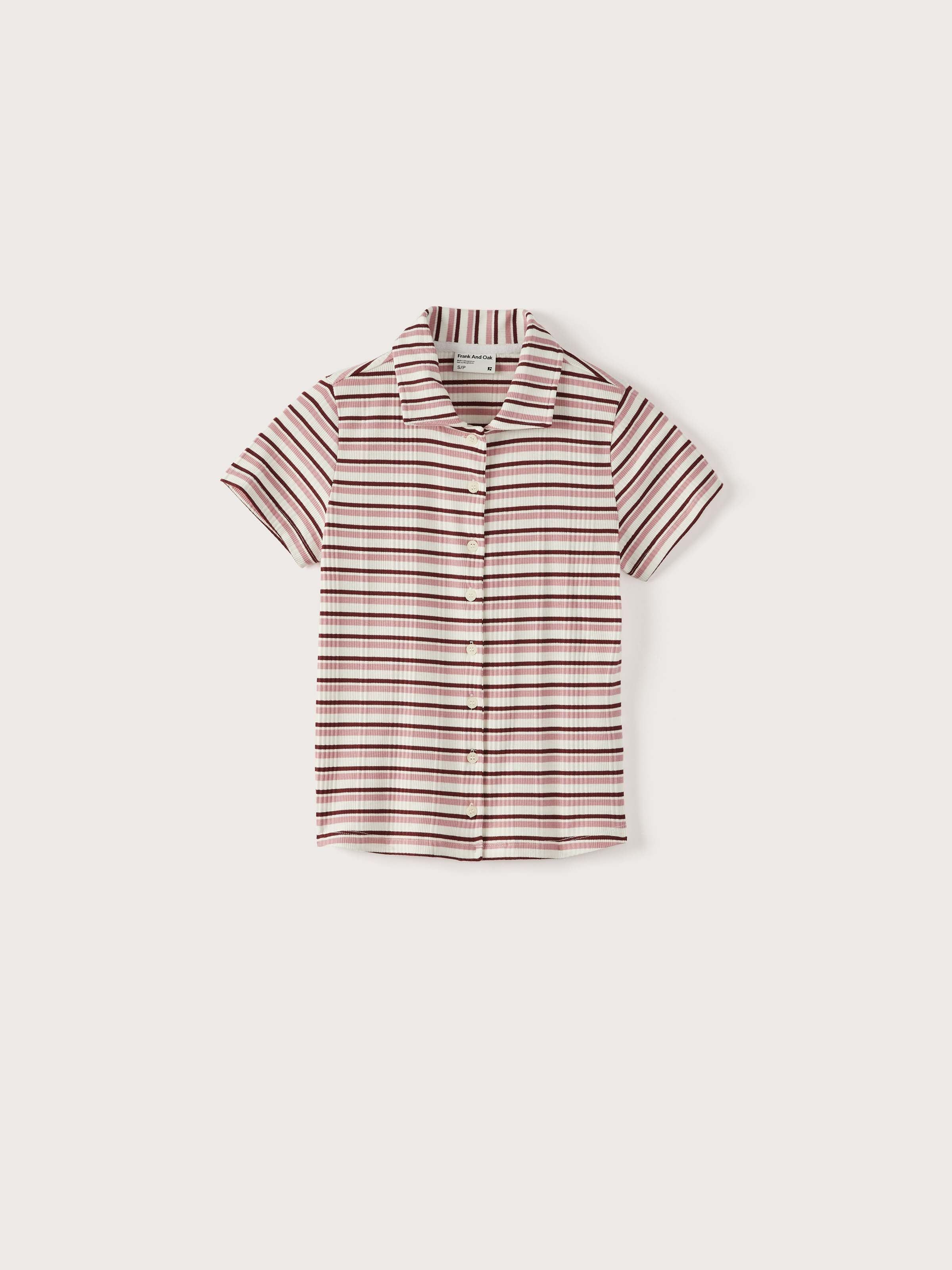 The Slim Fit Button-Up T-Shirt in Pink sold by Frank & Oak product image thumbnail 5
