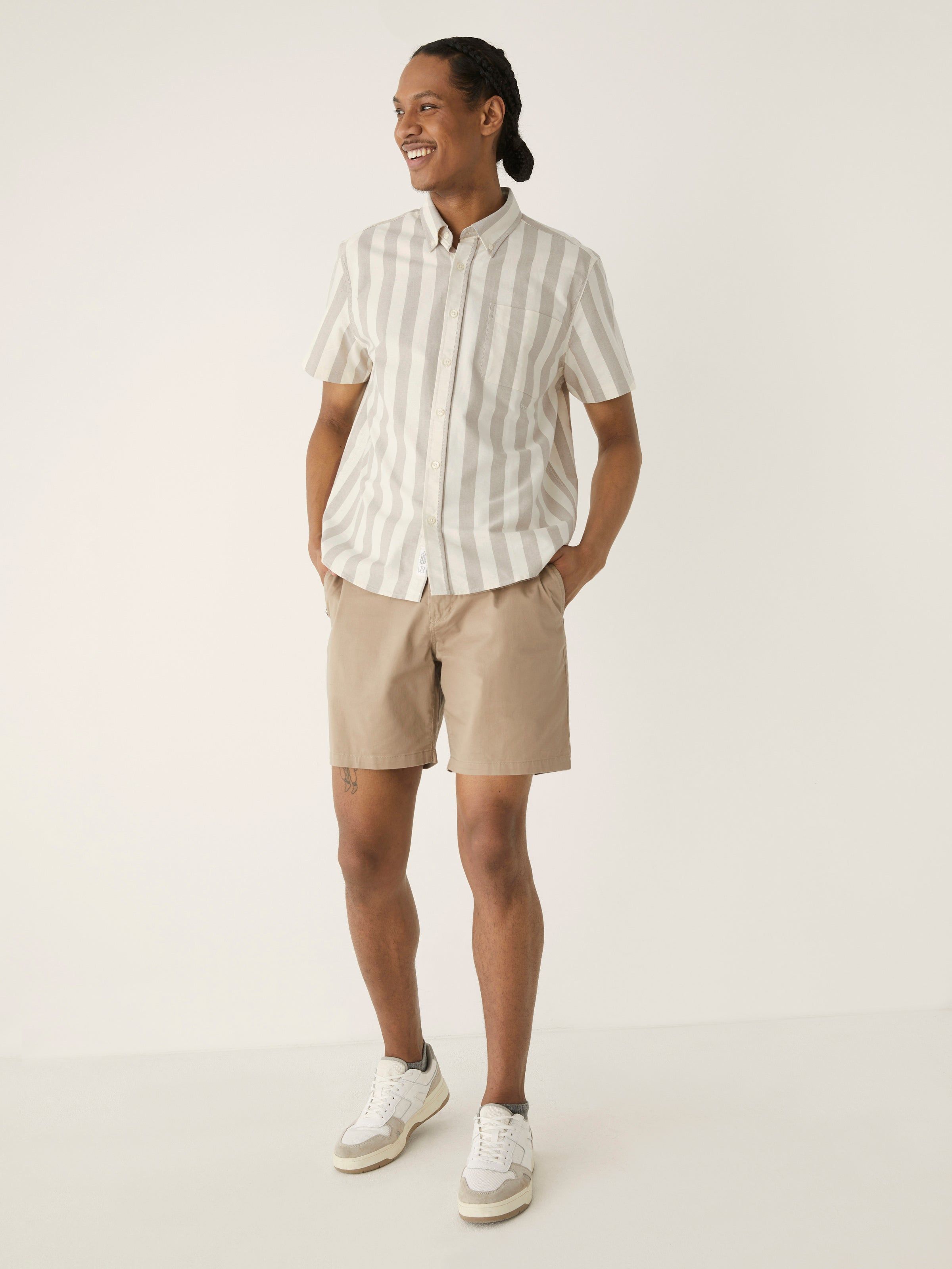 The Striped Short Sleeve Jasper Shirt in Umber sold by Frank & Oak product image thumbnail 6