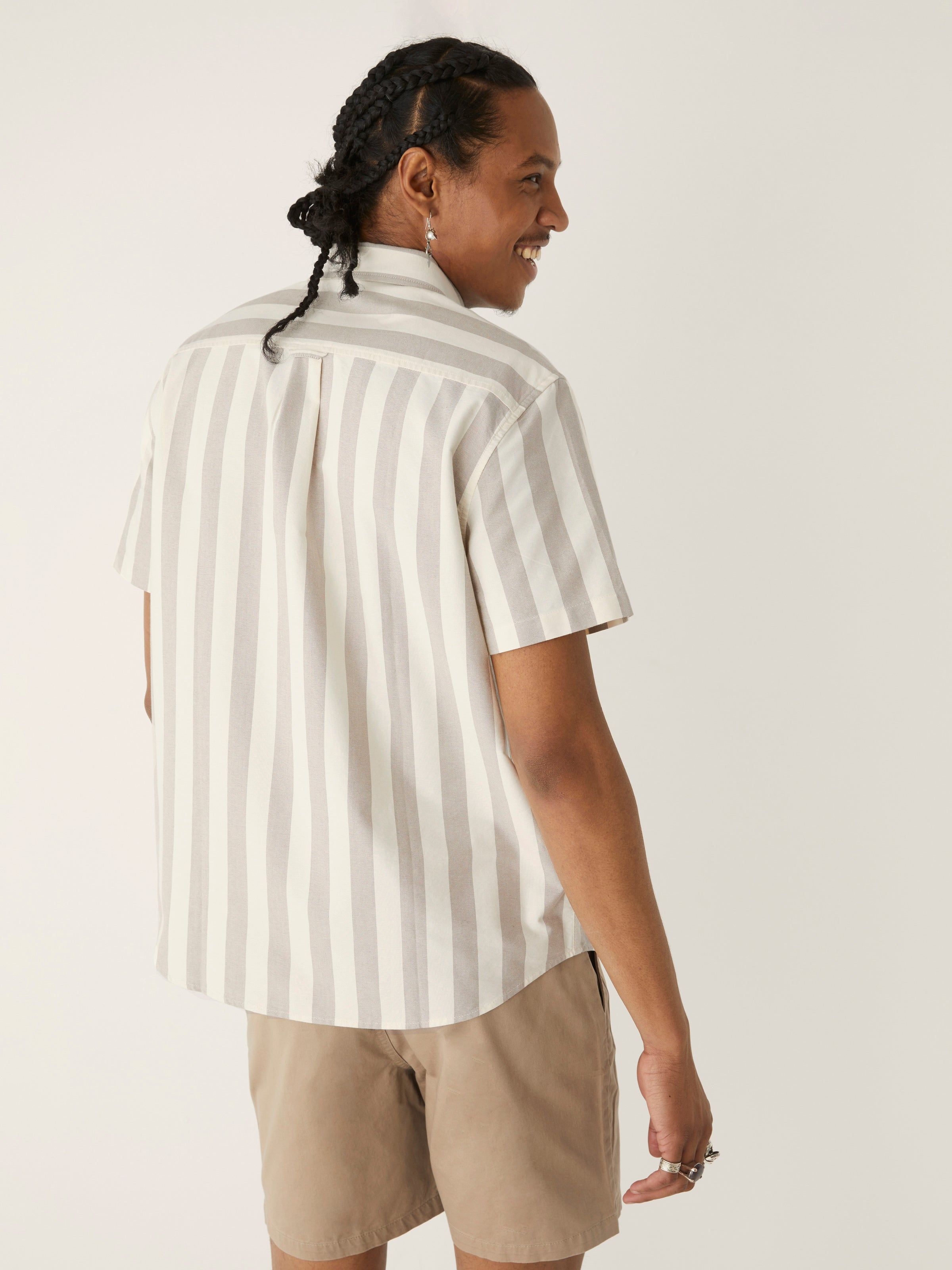 The Striped Short Sleeve Jasper Shirt in Umber sold by Frank & Oak product image thumbnail 5