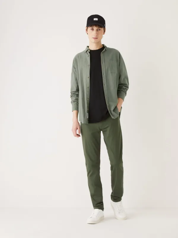 The Carlton Organic Cotton Shirt in Vetiver Green sold by Frank & Oak