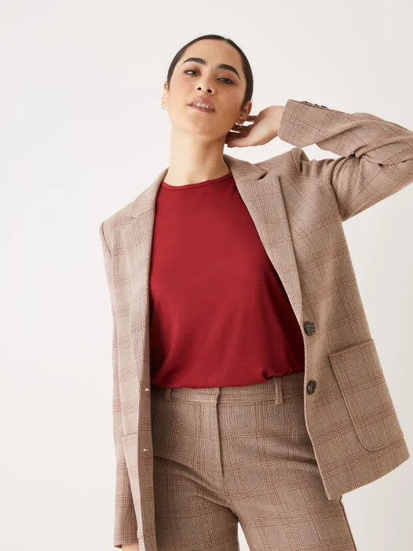 The Comfort Plaid Blazer in Beige sold by Frank & Oak