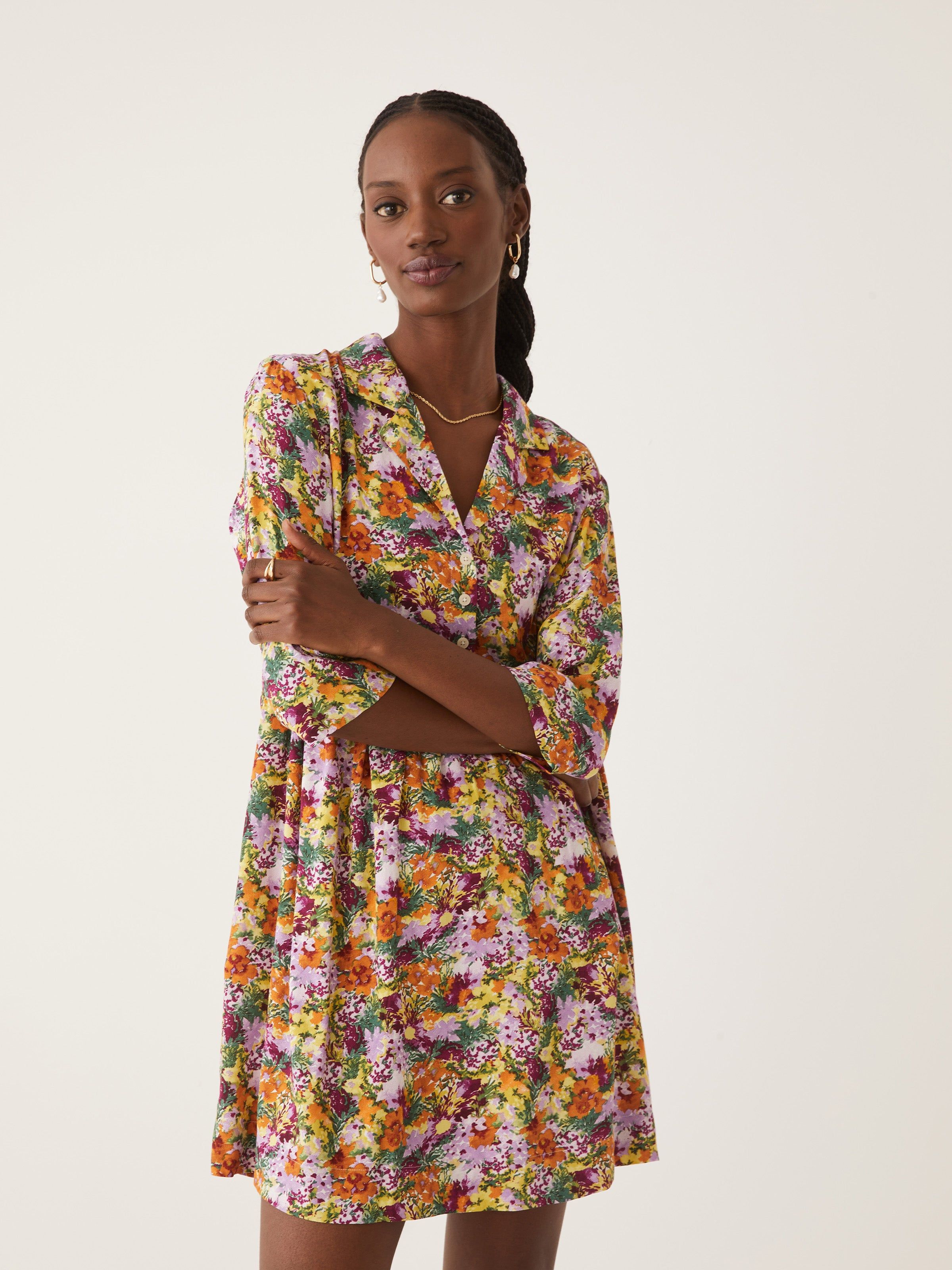 The Babydoll Dress in Mulberry sold by Frank & Oak