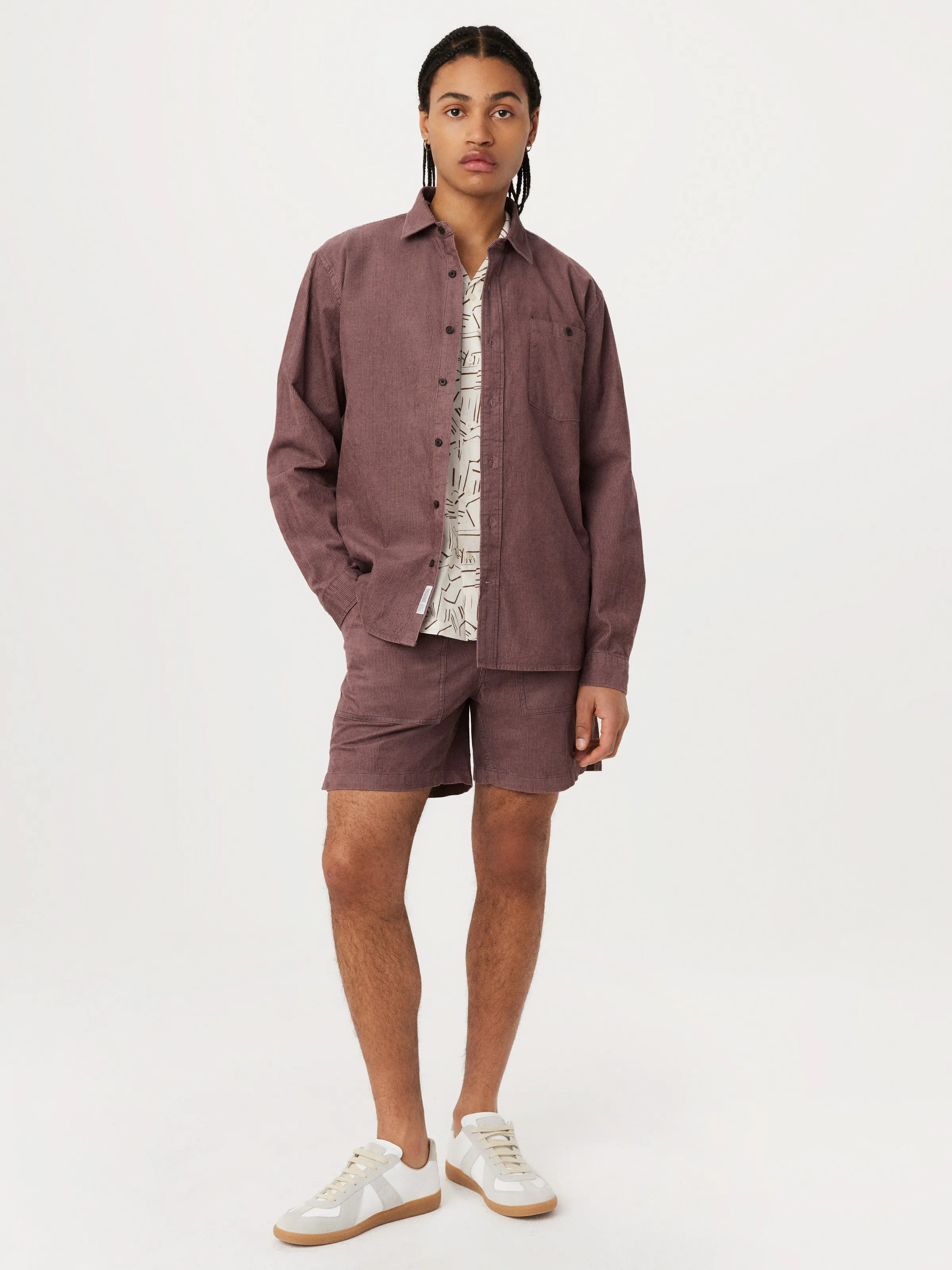The Light Corduroy Shirt in Dark Clay sold by Frank & Oak
