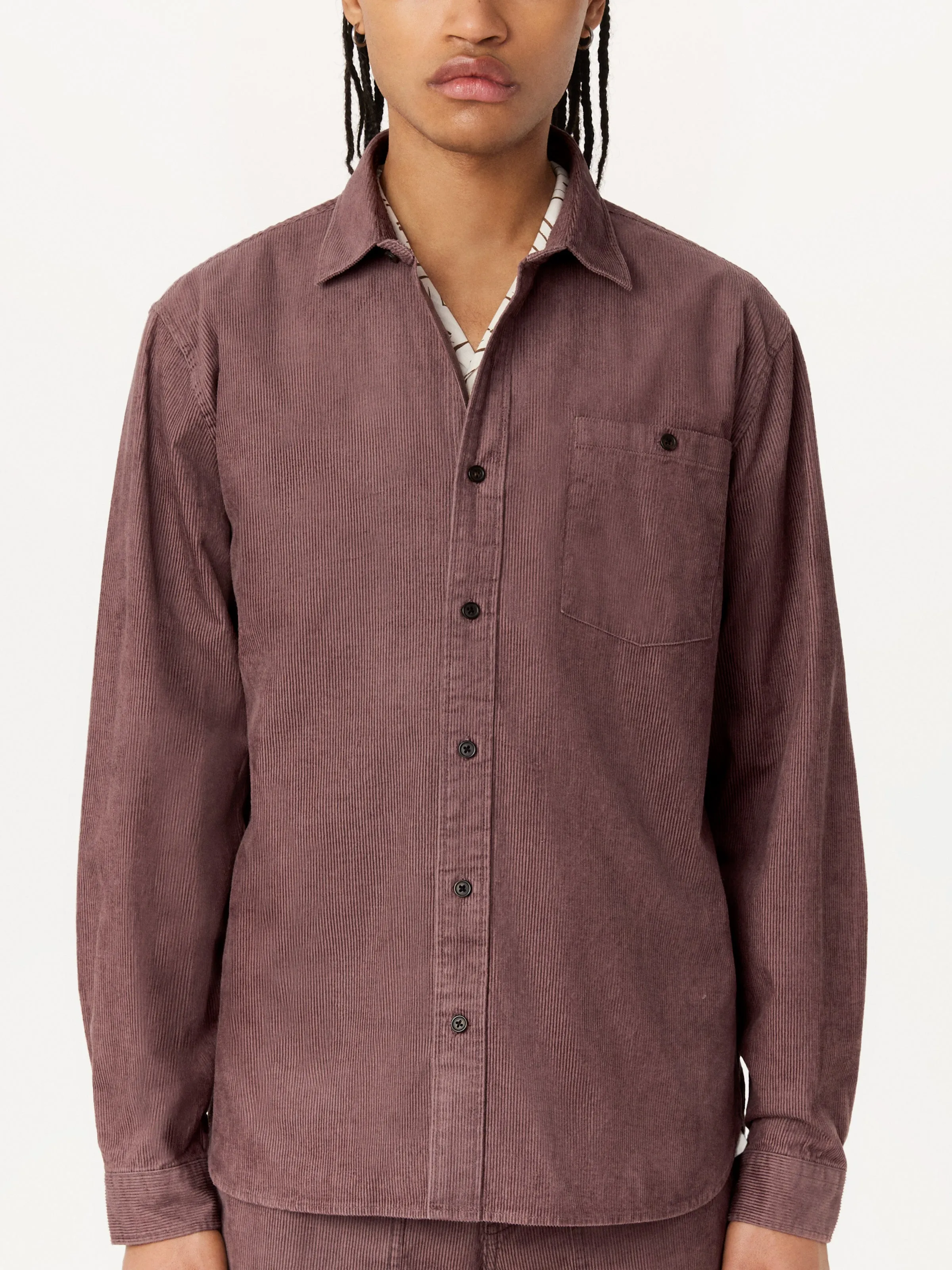 The Light Corduroy Shirt in Dark Clay sold by Frank & Oak product image thumbnail 3