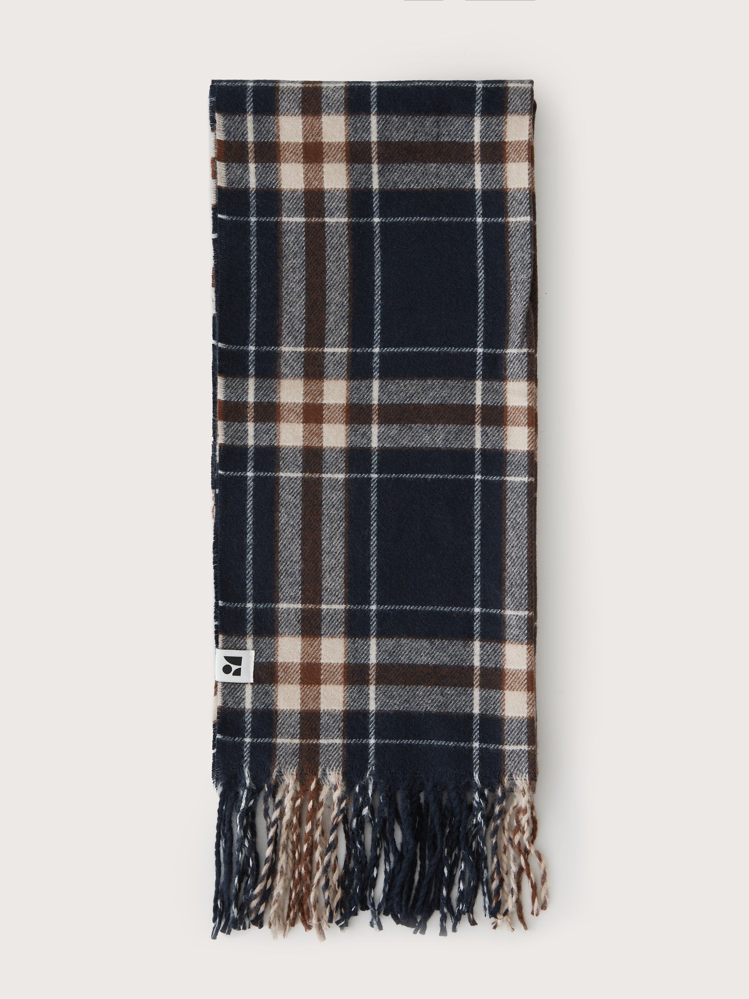 The Plaid Scarf in Navy sold by Frank & Oak