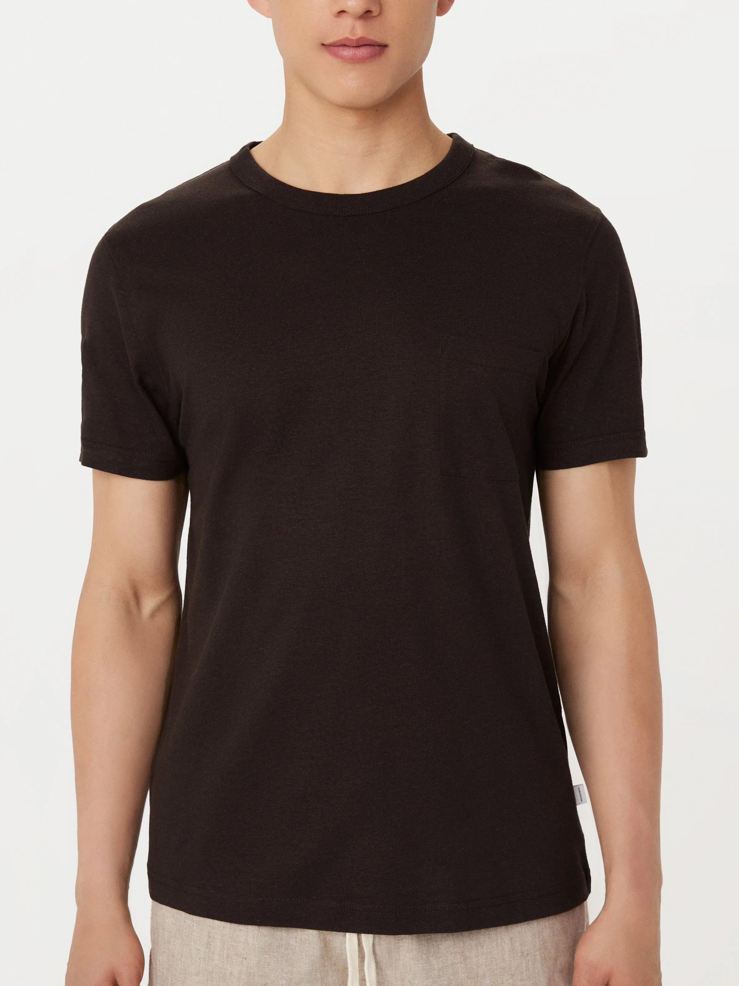 The Slim Hemp T-Shirt in Dark Chocolate sold by Frank & Oak product image thumbnail 4