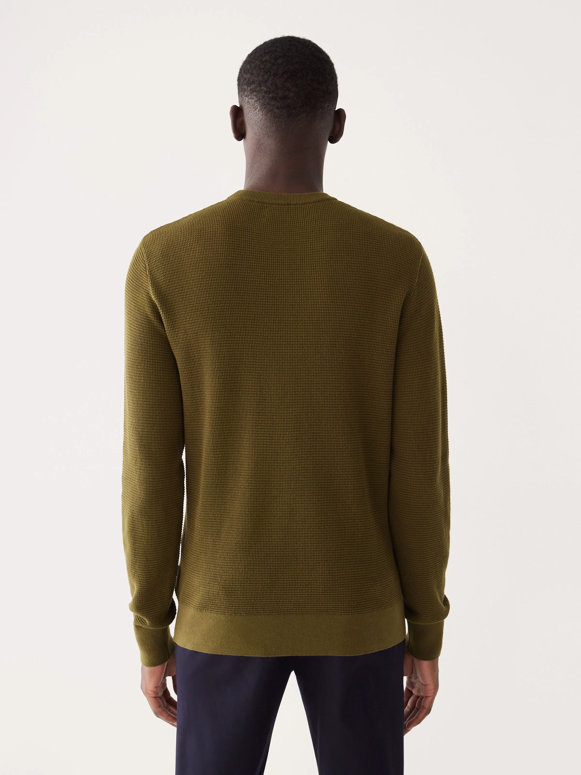 The Waffle Crewneck Sweater in Dark Olive sold by Frank & Oak product image thumbnail 3