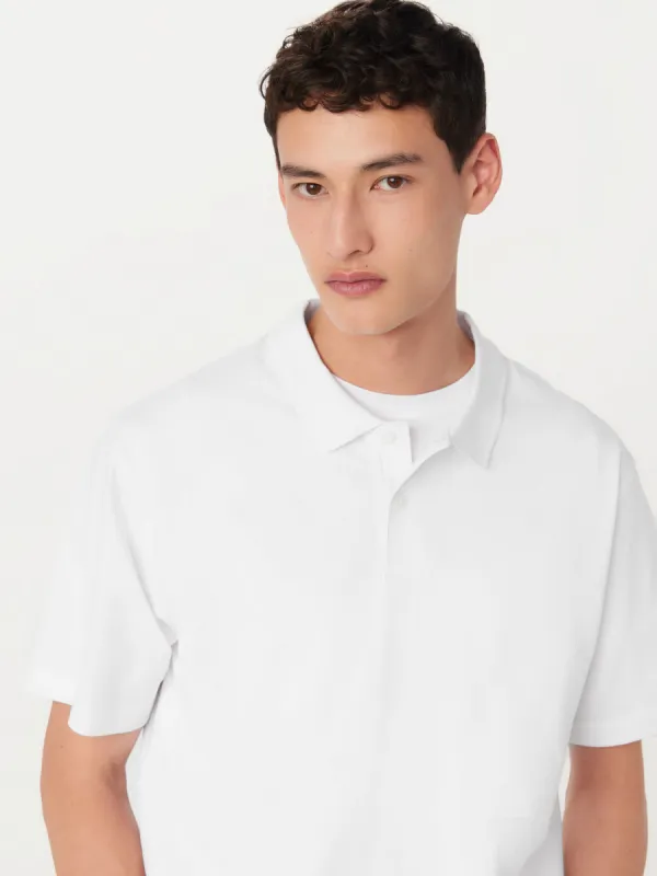 The Boxy Polo in White sold by Frank & Oak