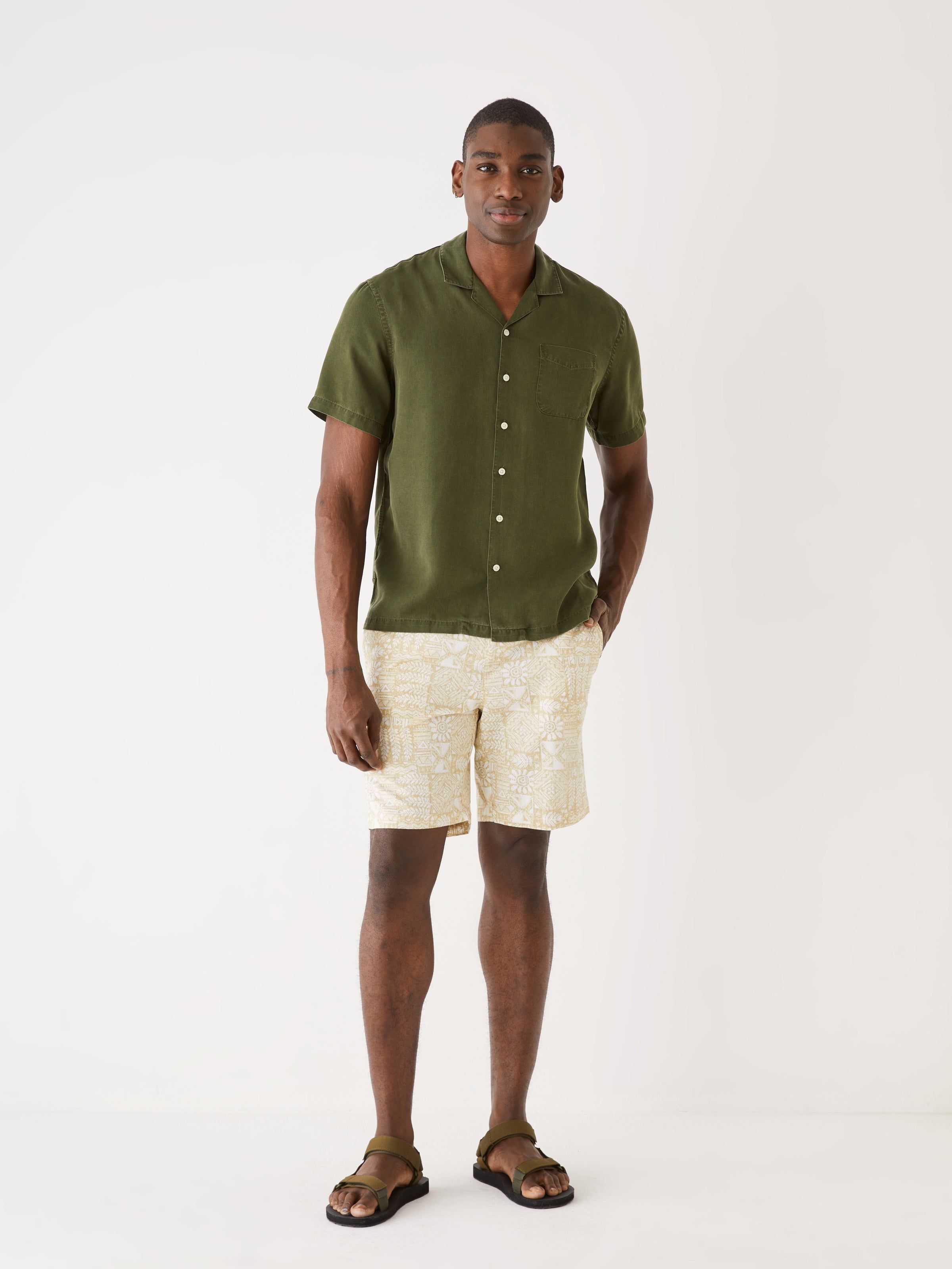 The Camp Collar Resort Shirt in Olive Green sold by Frank & Oak product image thumbnail 5