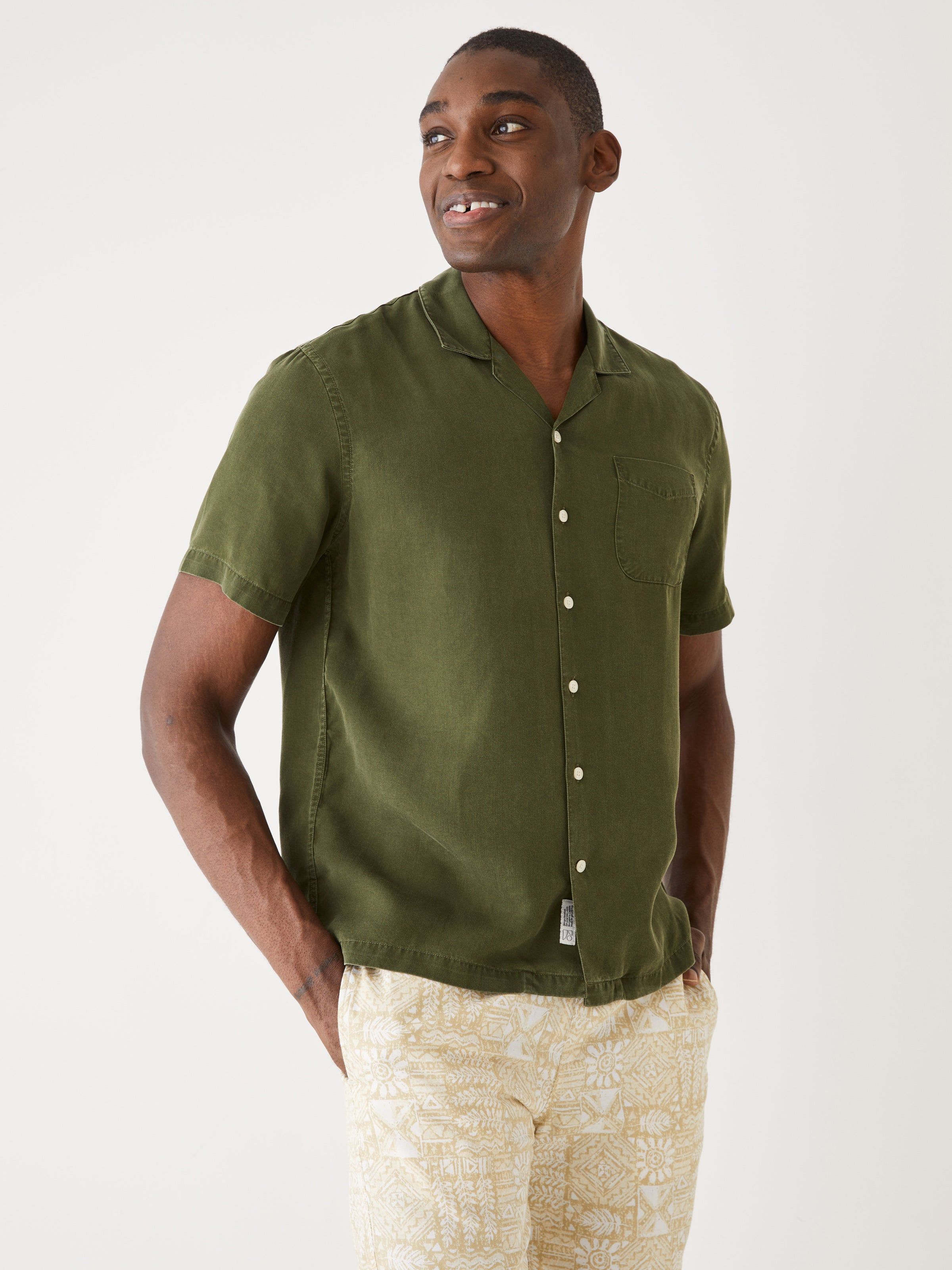 The Camp Collar Resort Shirt in Olive Green sold by Frank & Oak product image thumbnail 3