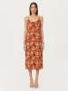 The Floral Slip Dress in Red Clay sold by Frank & Oak
