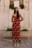 The Floral Slip Dress in Red Clay sold by Frank & Oak