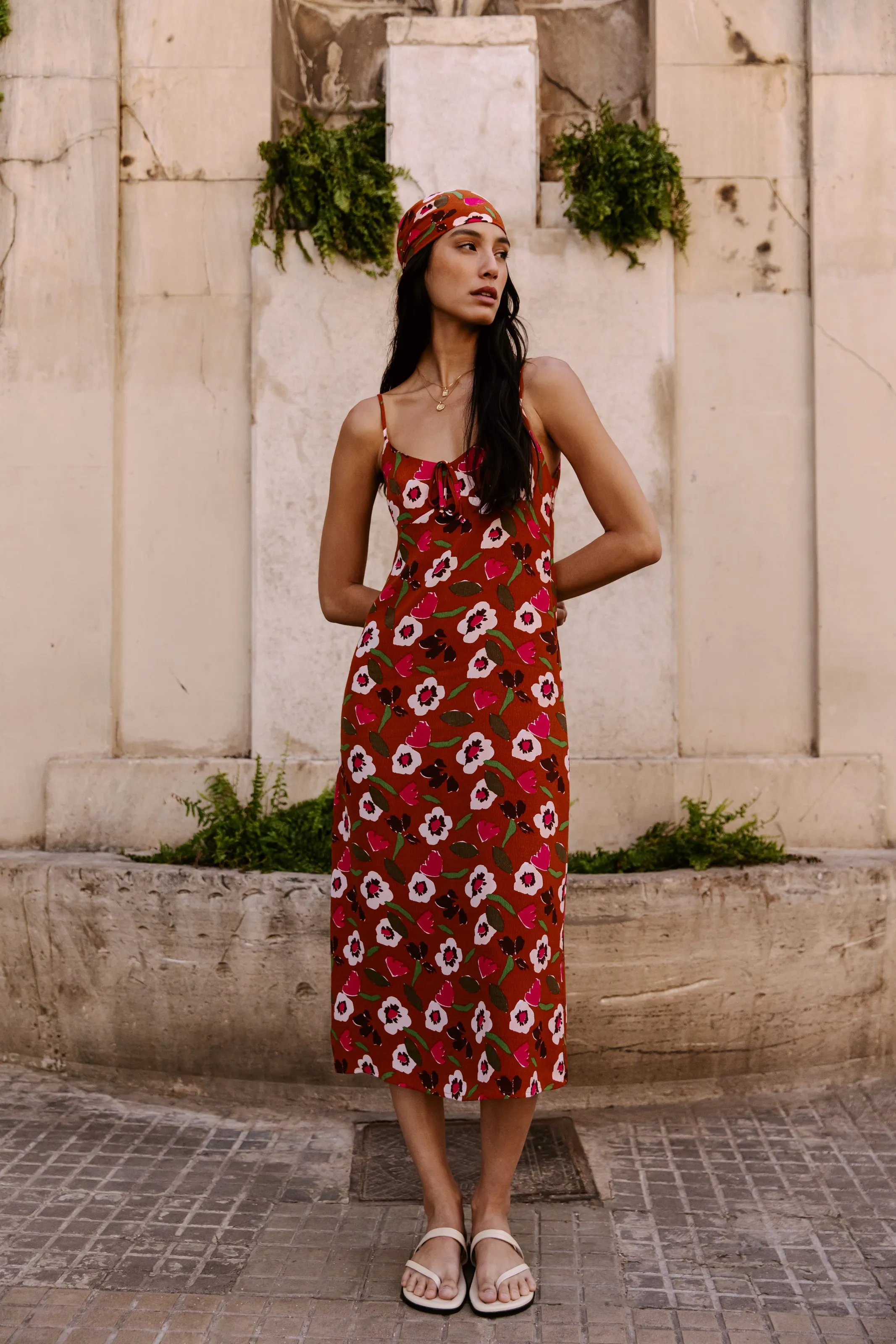 The Floral Slip Dress in Red Clay sold by Frank & Oak product image thumbnail 2