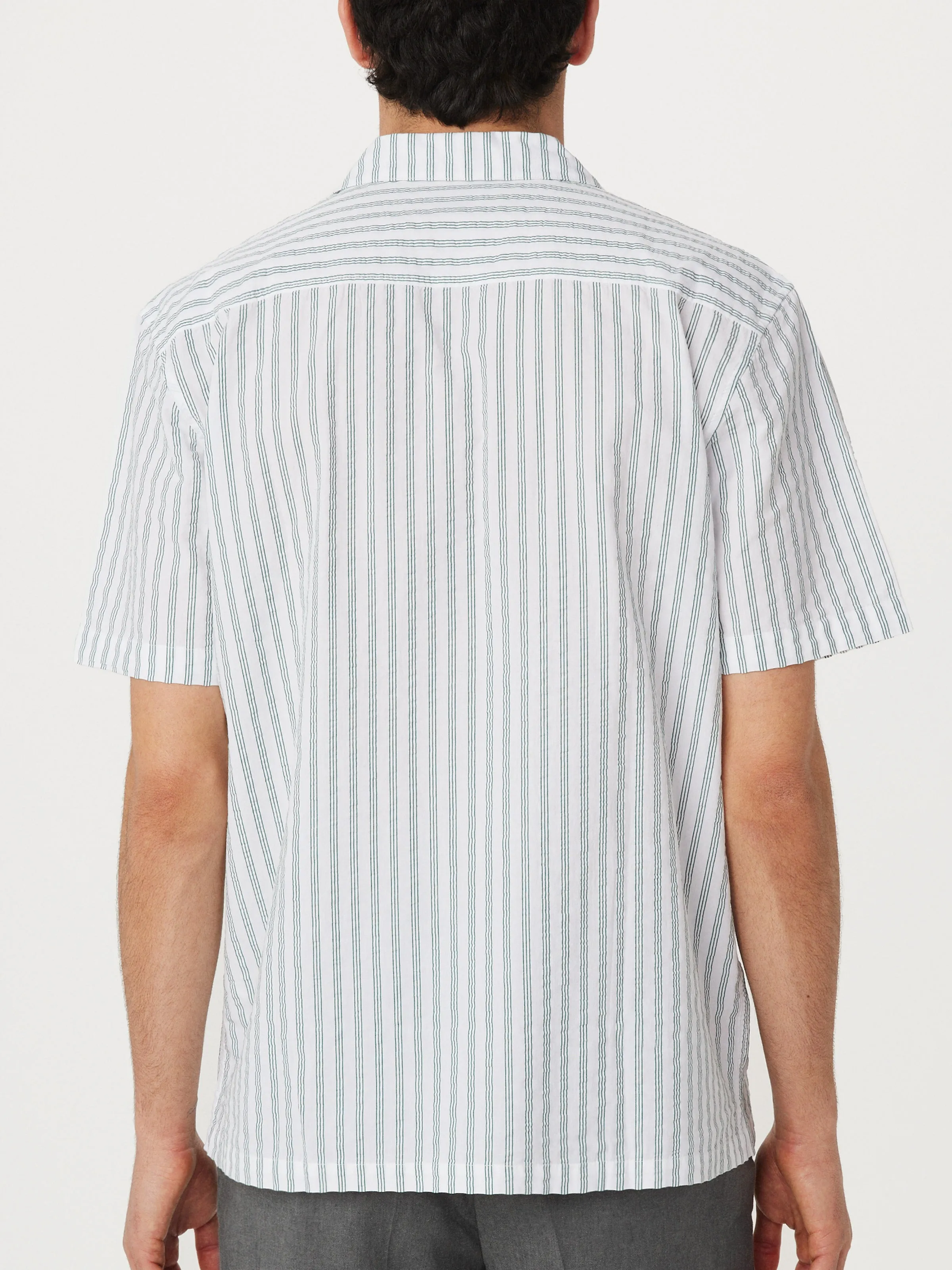 The Seersucker Camp Collar Shirt in Evergreen sold by Frank & Oak product image thumbnail 4