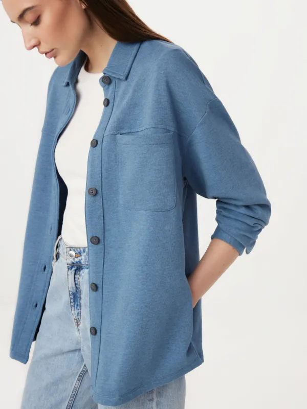 The French Terry Overshirt in Coronet Blue sold by Frank & Oak