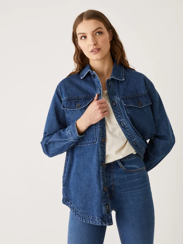 The Denim Overshirt in Medium Indigo sold by Frank & Oak