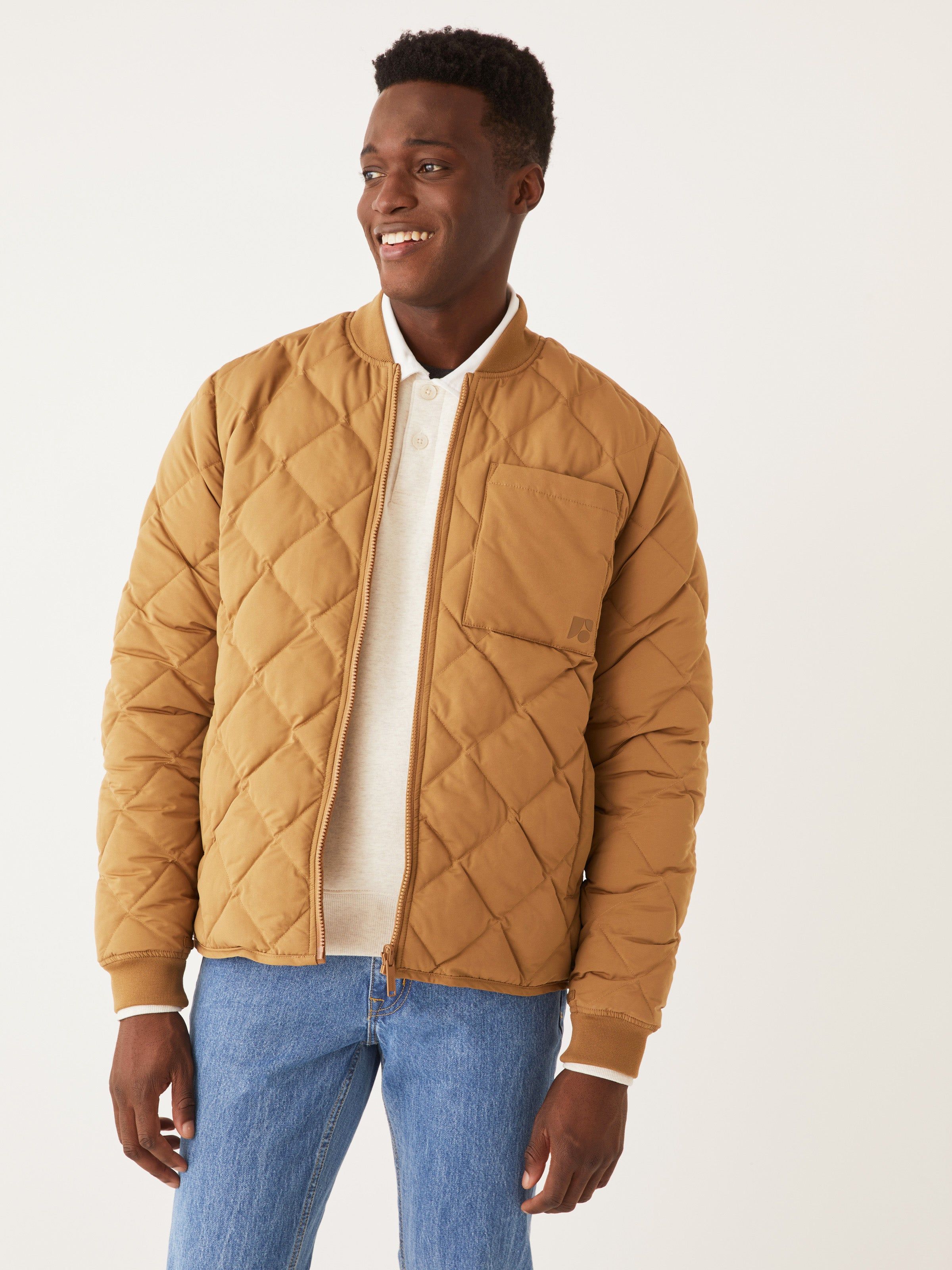 The Varsity Skyline Bomber in Amber sold by Frank & Oak product image thumbnail 2