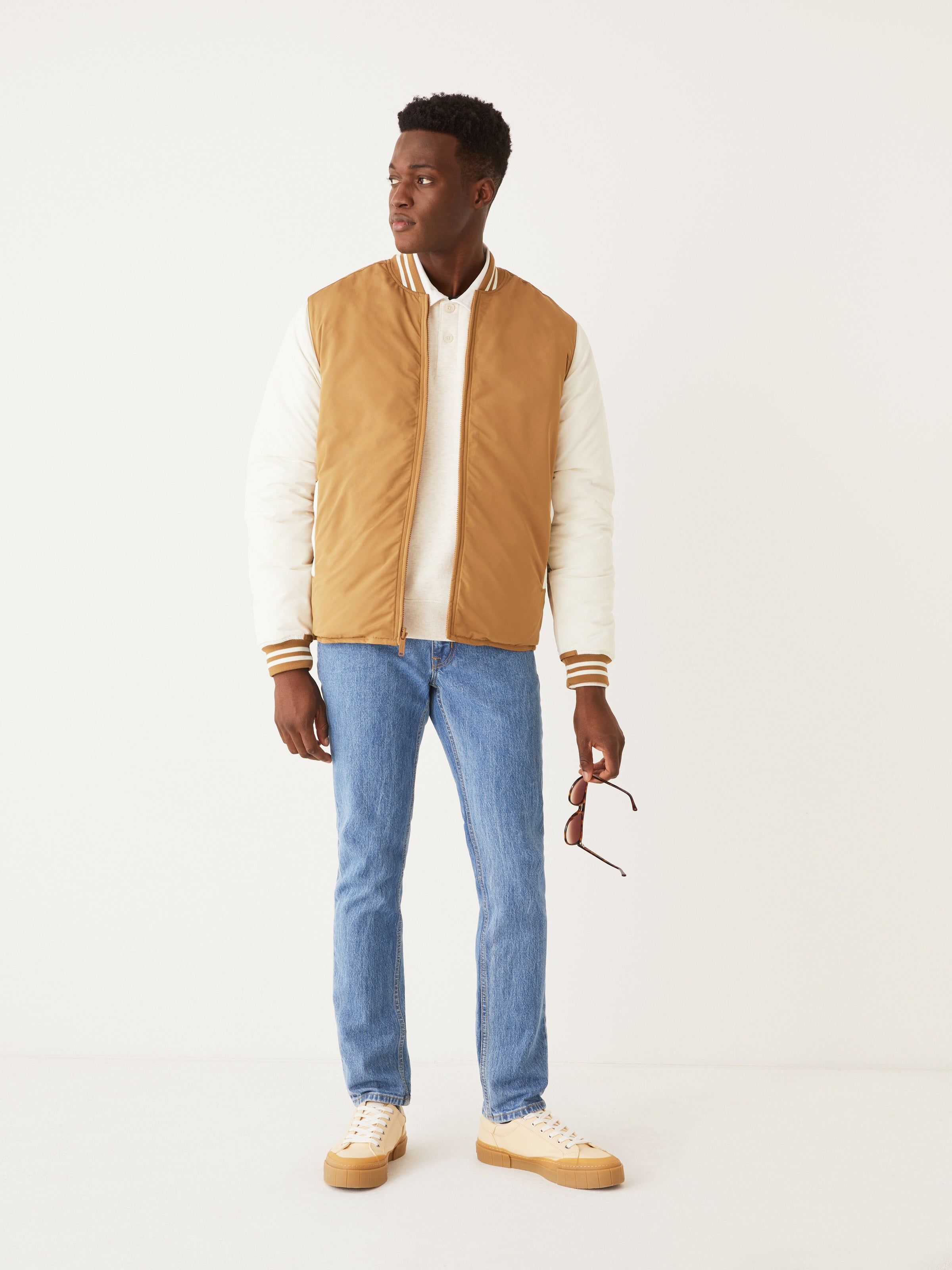 The Varsity Skyline Bomber in Amber sold by Frank & Oak product image thumbnail 4