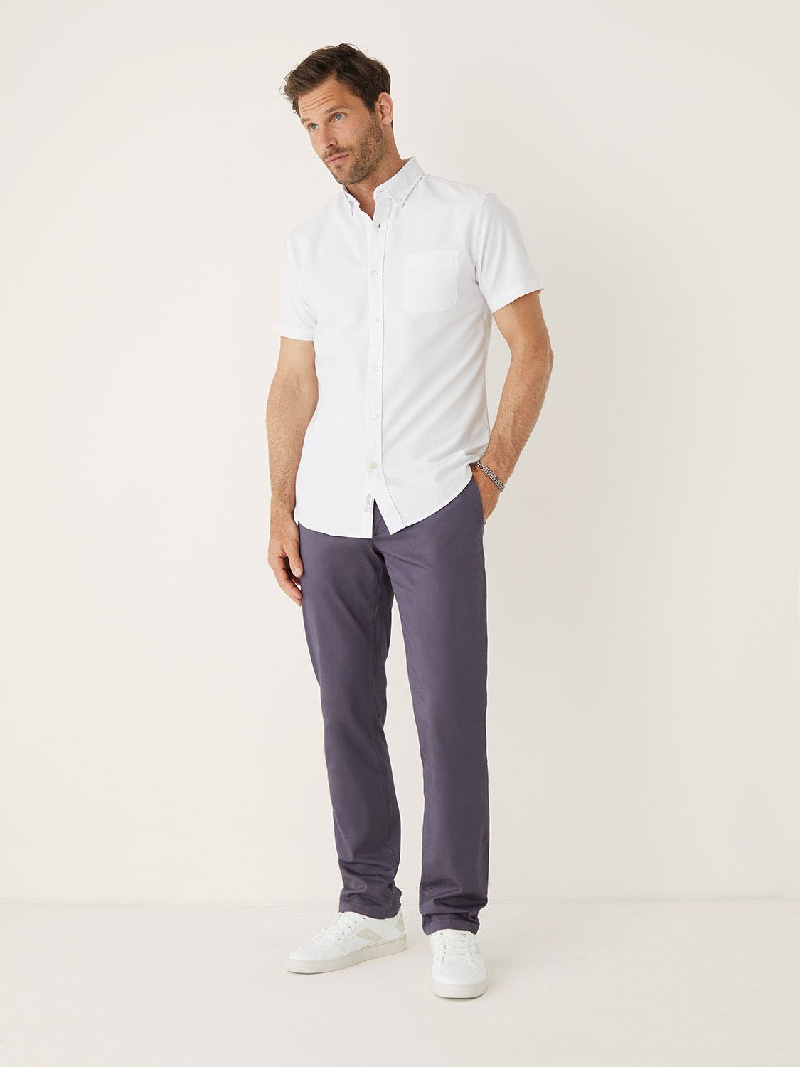 The Brunswick Slim Chino Pant in Purple sold by Frank & Oak