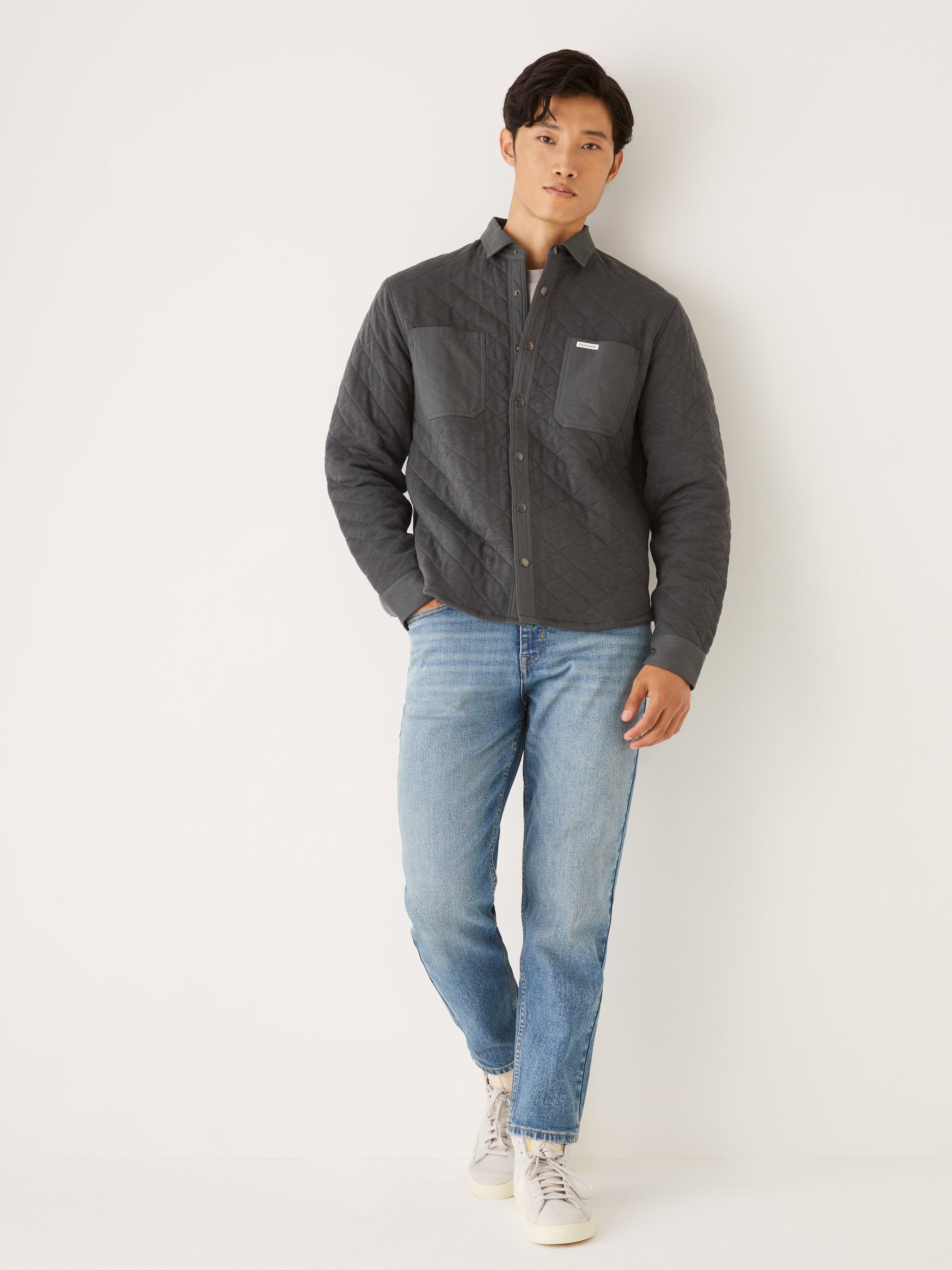 The Quilted Overshirt in Dark Grey sold by Frank & Oak product image thumbnail 2