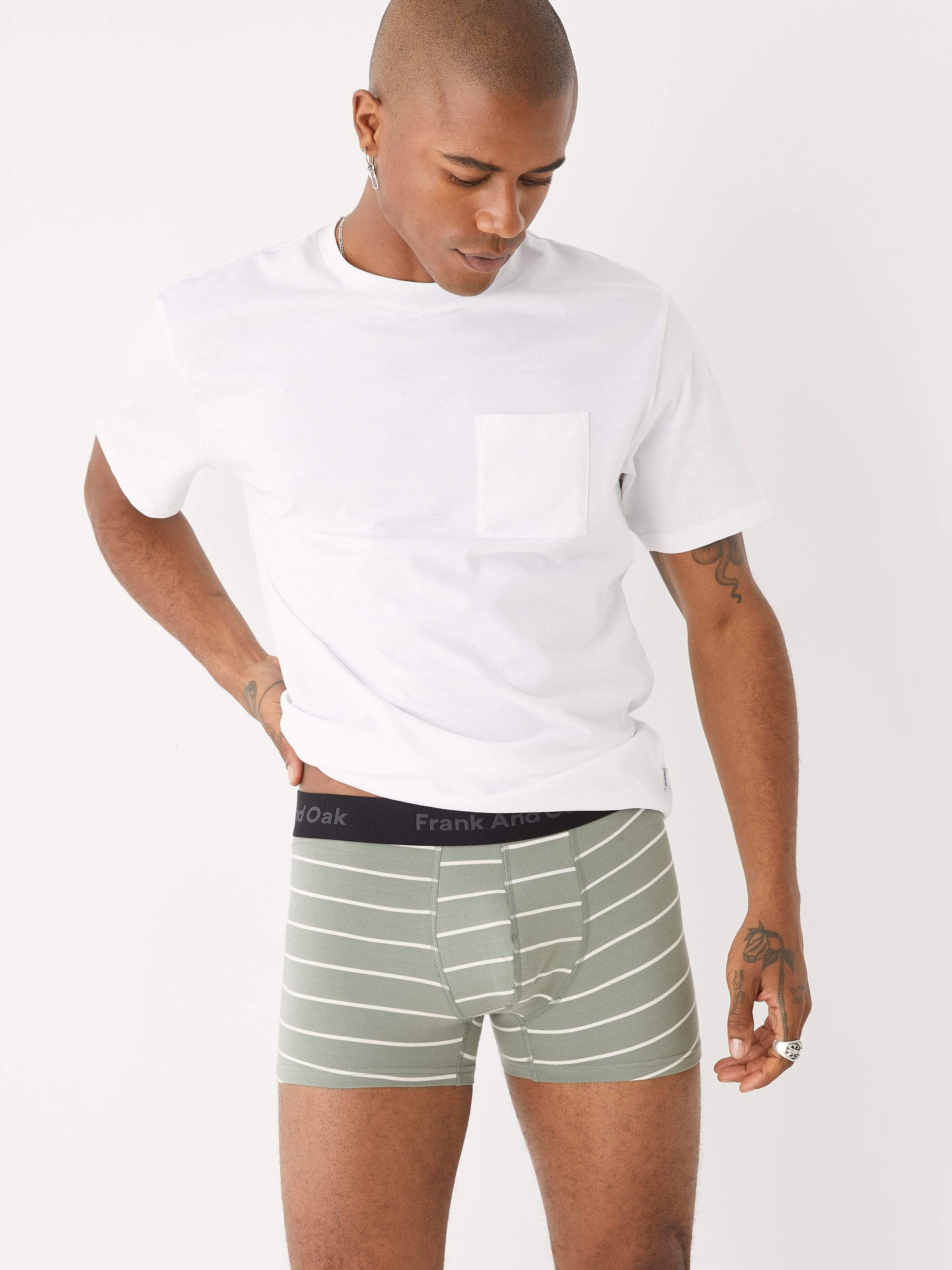 The Organic Cotton Striped Trunk in Green sold by Frank & Oak product image thumbnail 2