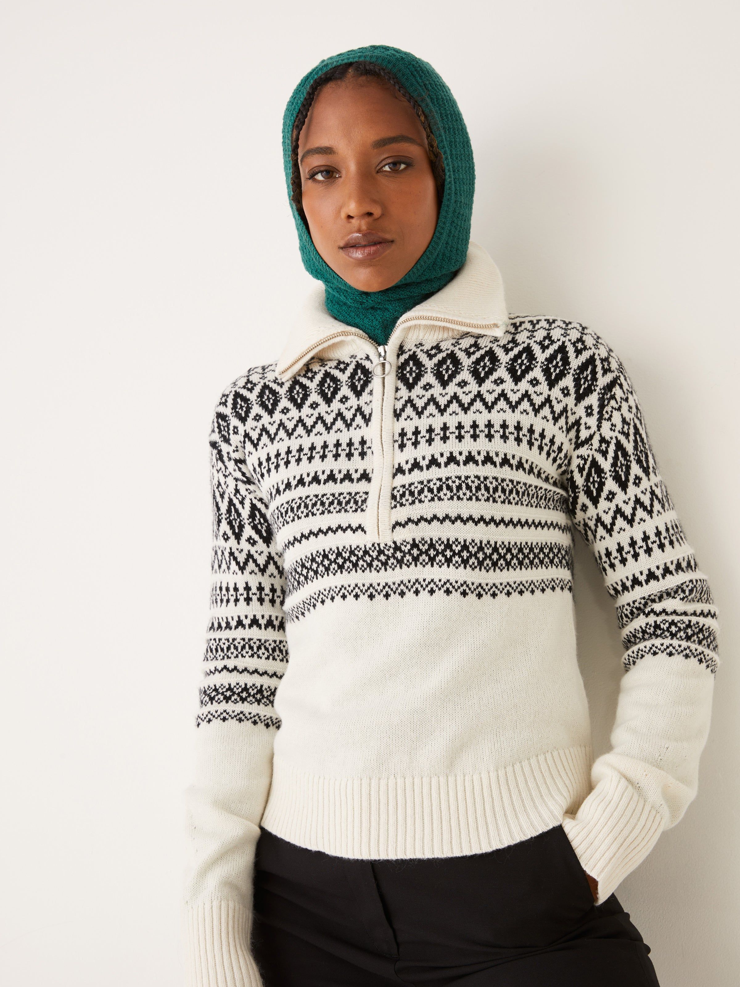 The Merino Balaclava in Deep Green sold by Frank & Oak product image thumbnail 2