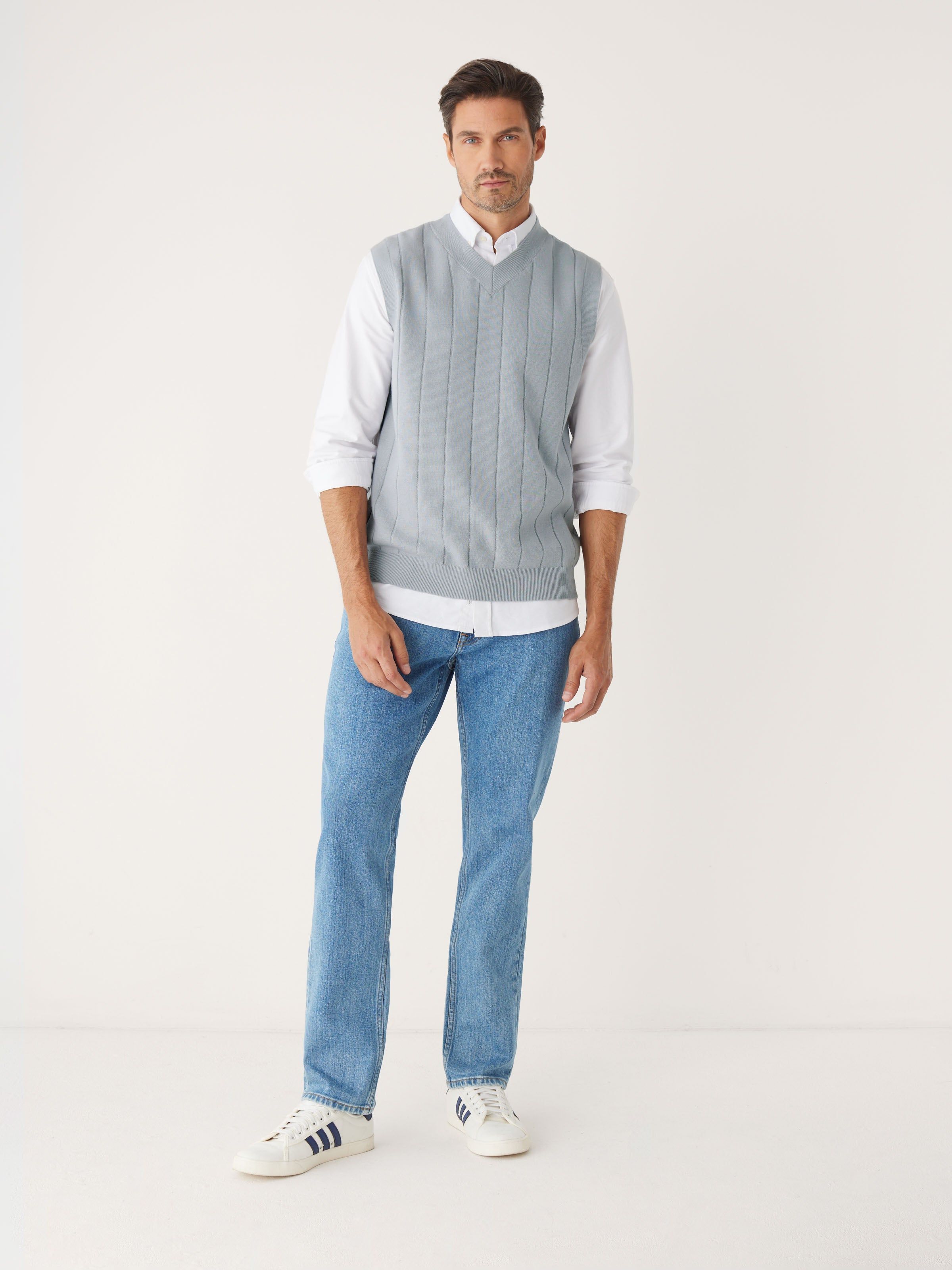 The V-Neck Sweater Vest in Grey Cloud sold by Frank & Oak product image thumbnail 5