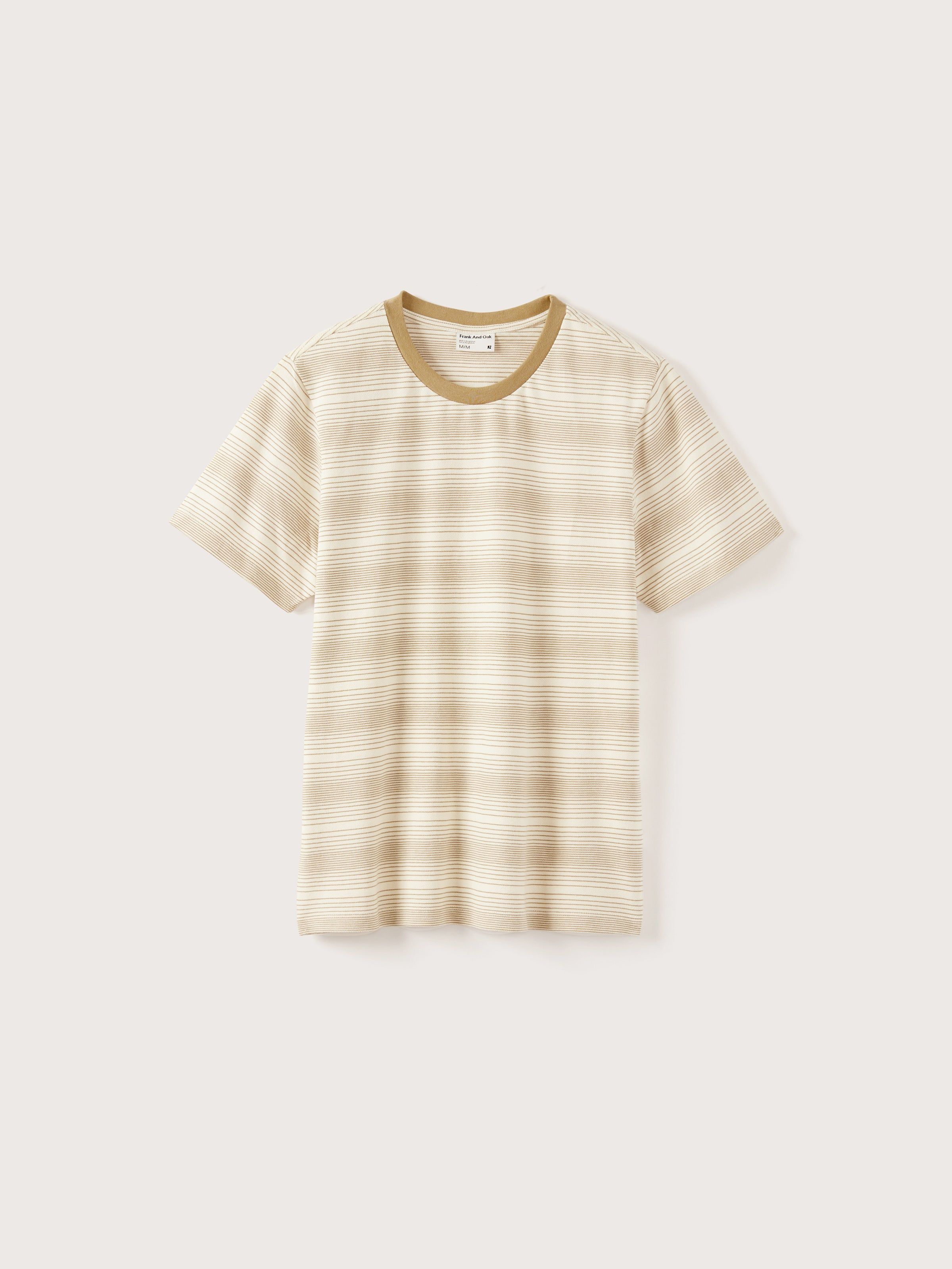The Striped Pique T-Shirt in Kelp Brown sold by Frank & Oak product image thumbnail 3