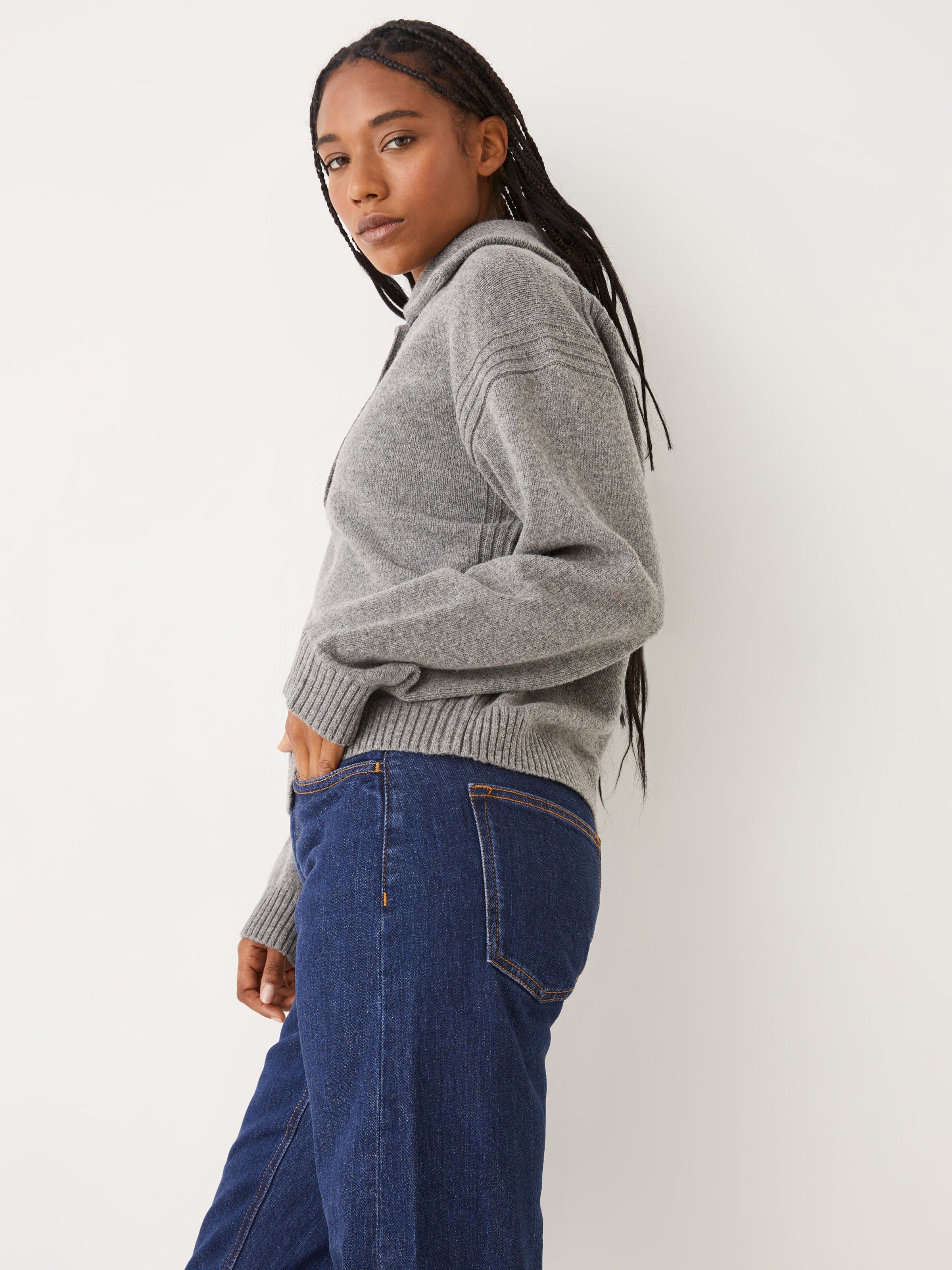 The Wool Button-Up Sweater in Mid Grey sold by Frank & Oak product image thumbnail 2