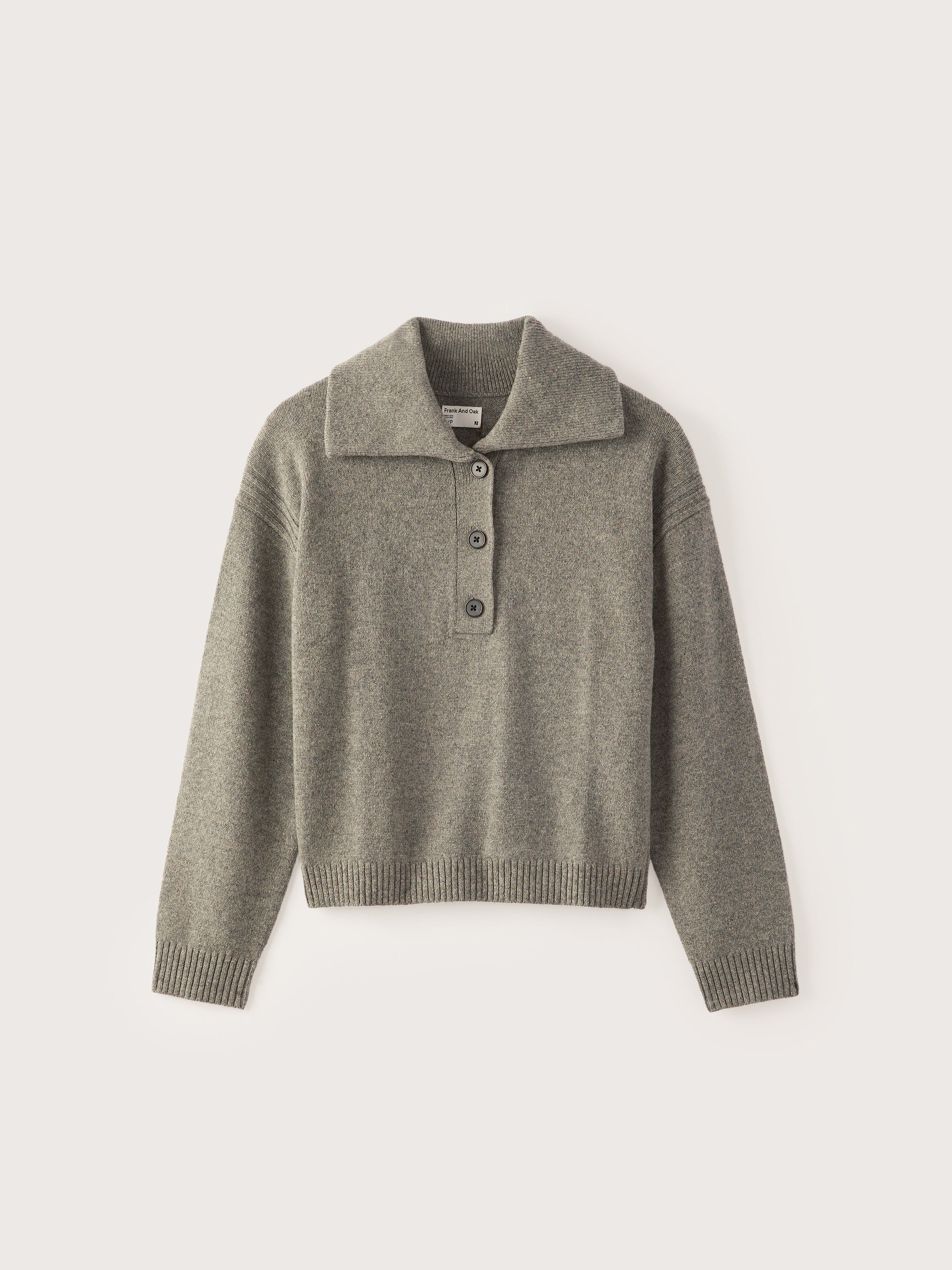 The Wool Button-Up Sweater in Mid Grey sold by Frank & Oak product image thumbnail 5