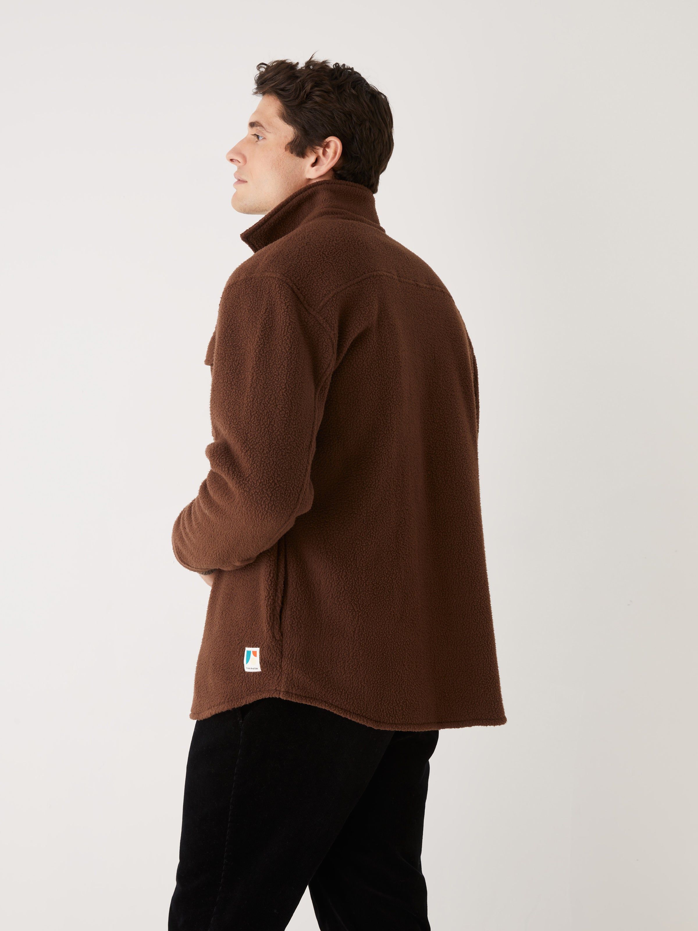The Polar Fleece Overshirt in Dark Coffée sold by Frank & Oak product image thumbnail 4