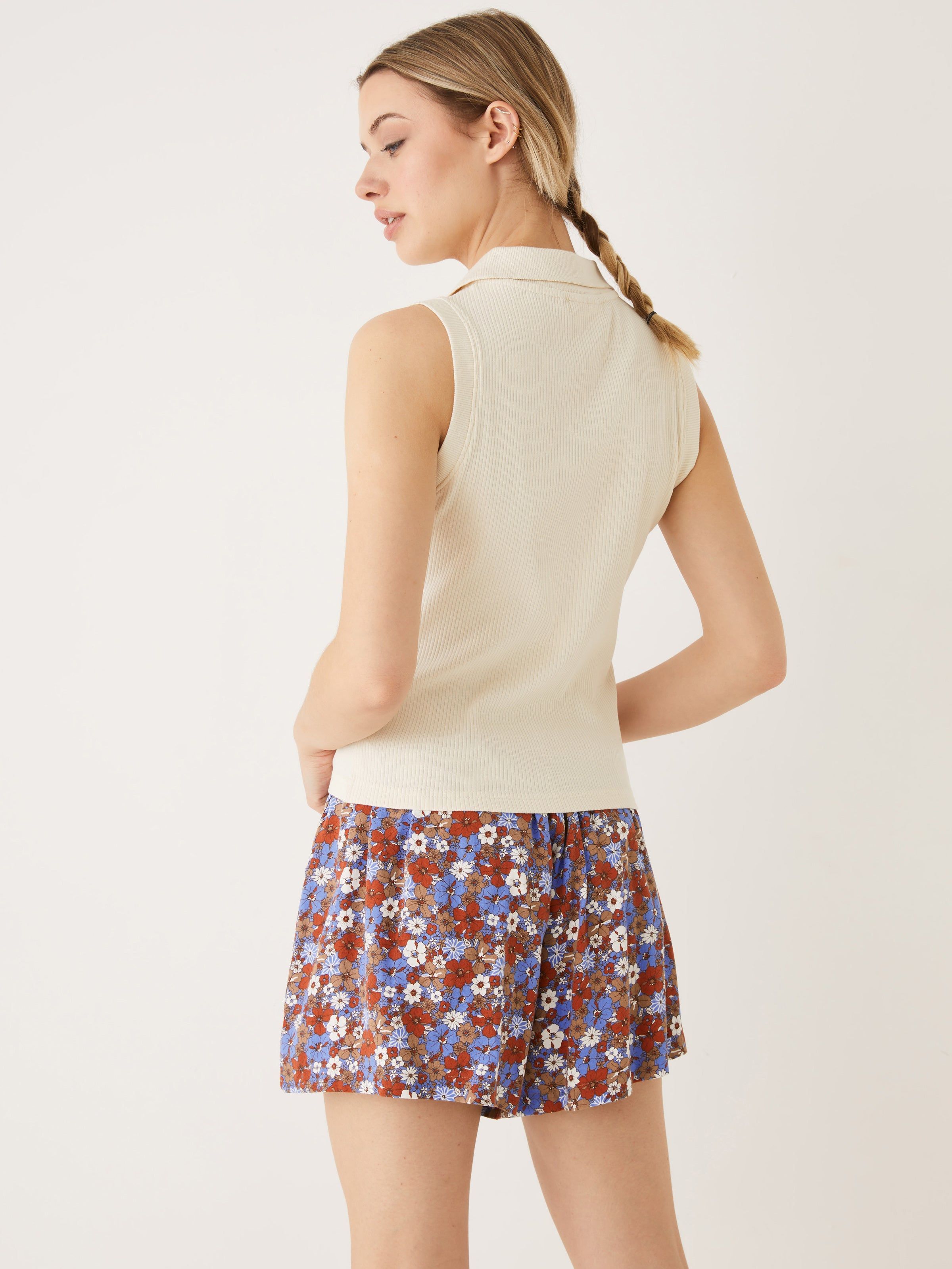 The Ribbed Polo Tank Top in White sold by Frank & Oak product image thumbnail 2