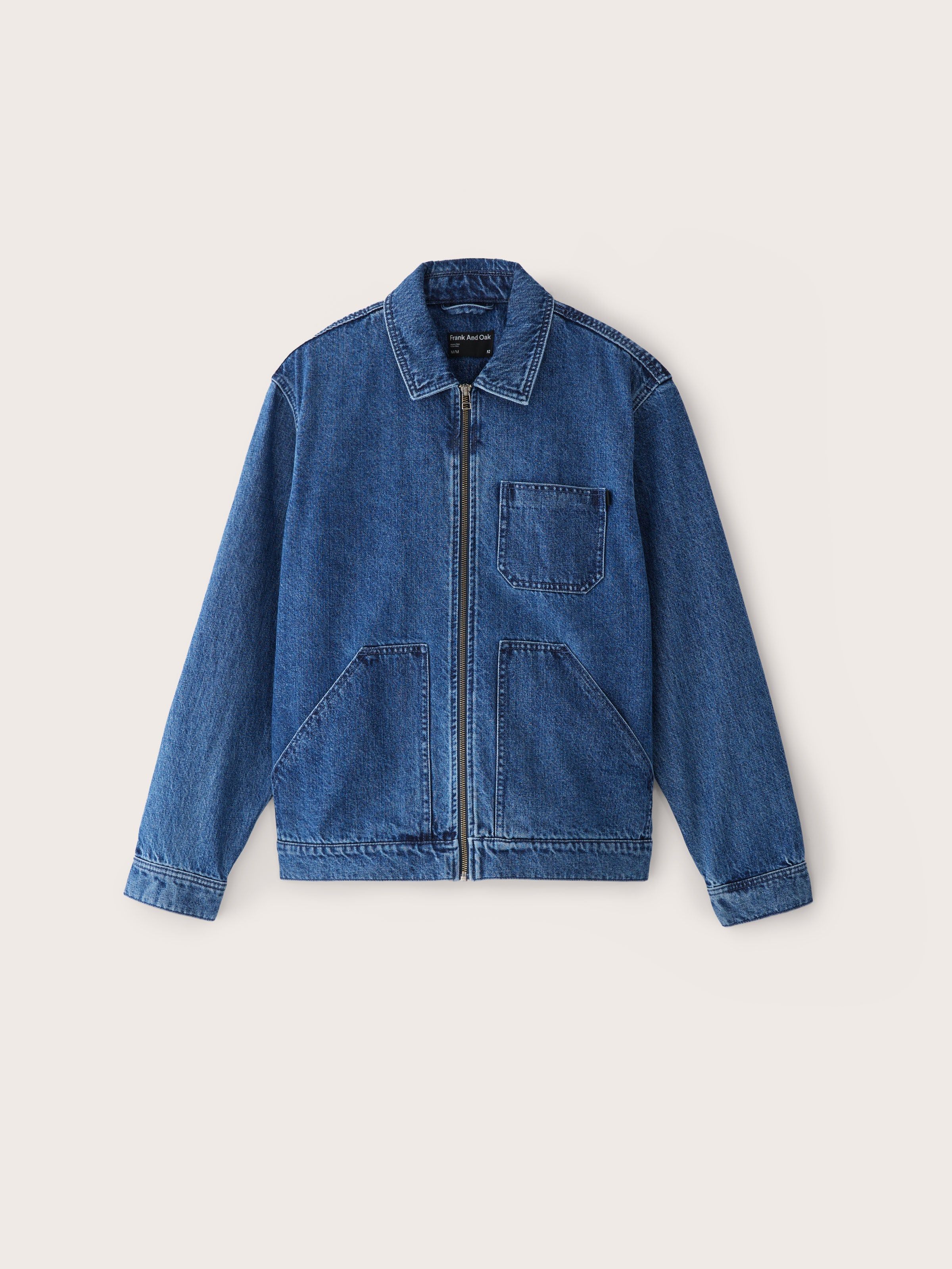 The Denim Zip Up Jacket in Vintage Blue sold by Frank & Oak product image thumbnail 5