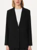 The Relaxed Single Breasted Blazer in Black sold by Frank & Oak