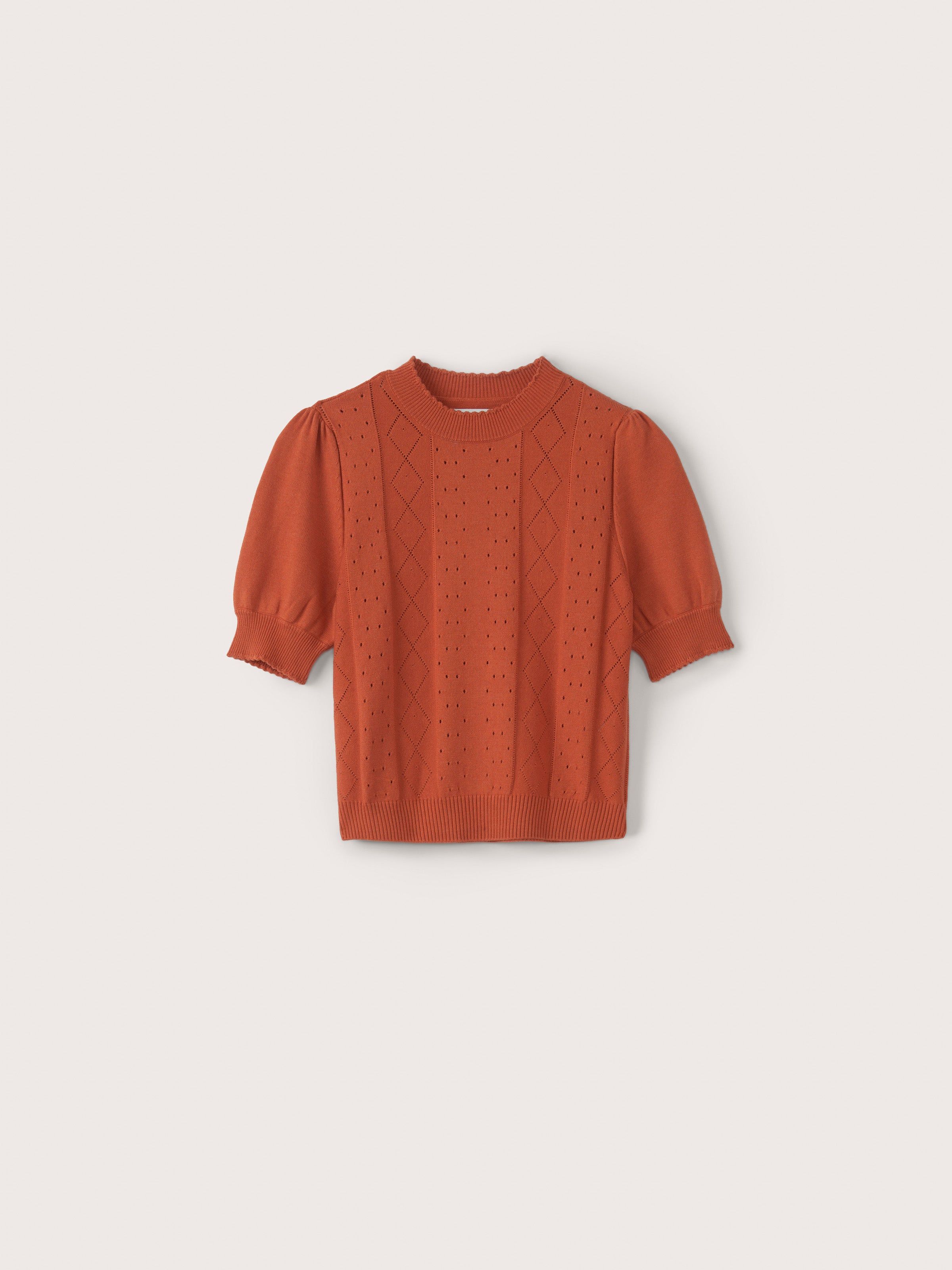The Pointelle Sweater in Ochre Red sold by Frank & Oak product image thumbnail 3