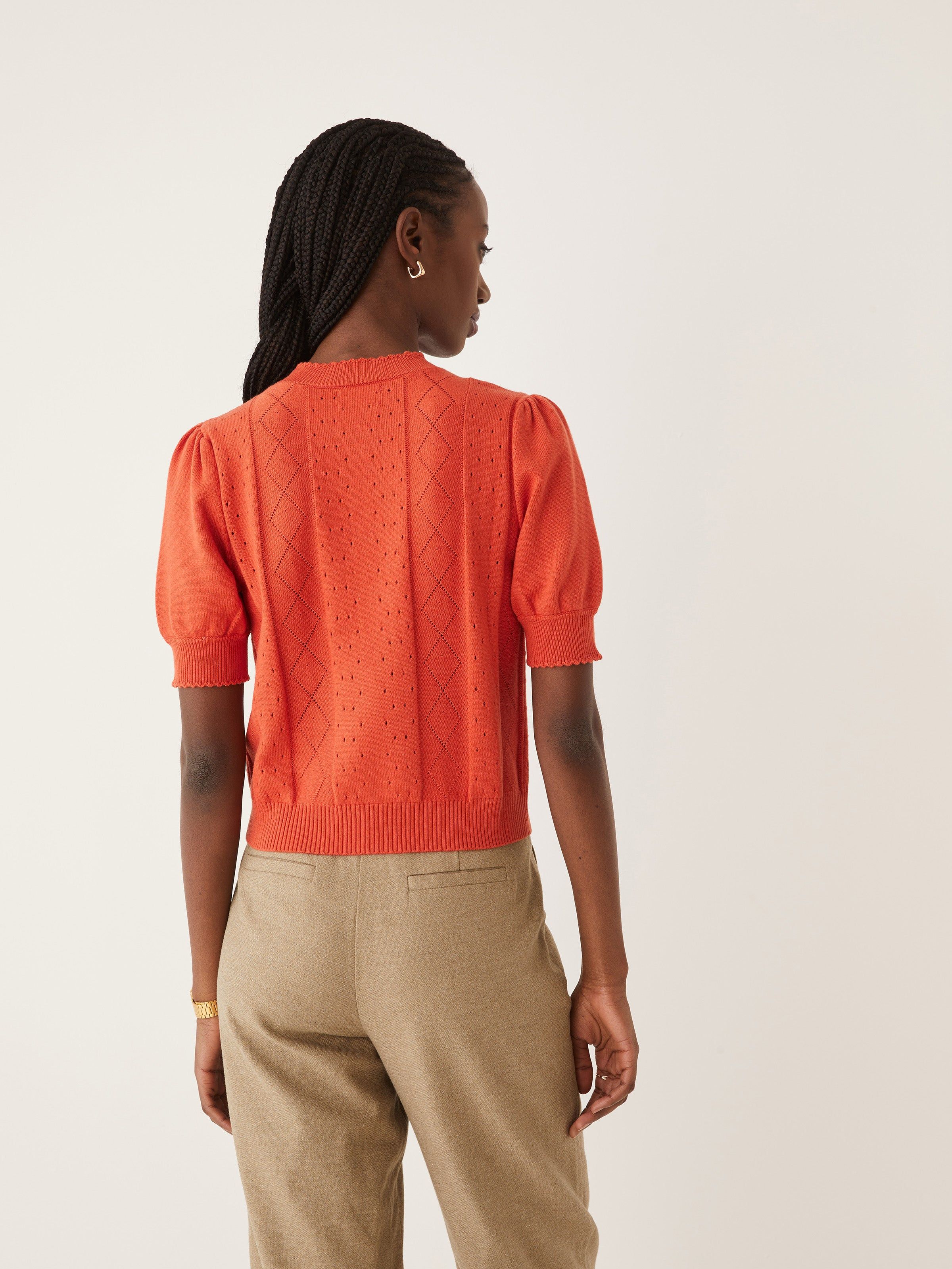 The Pointelle Sweater in Ochre Red sold by Frank & Oak product image thumbnail 2