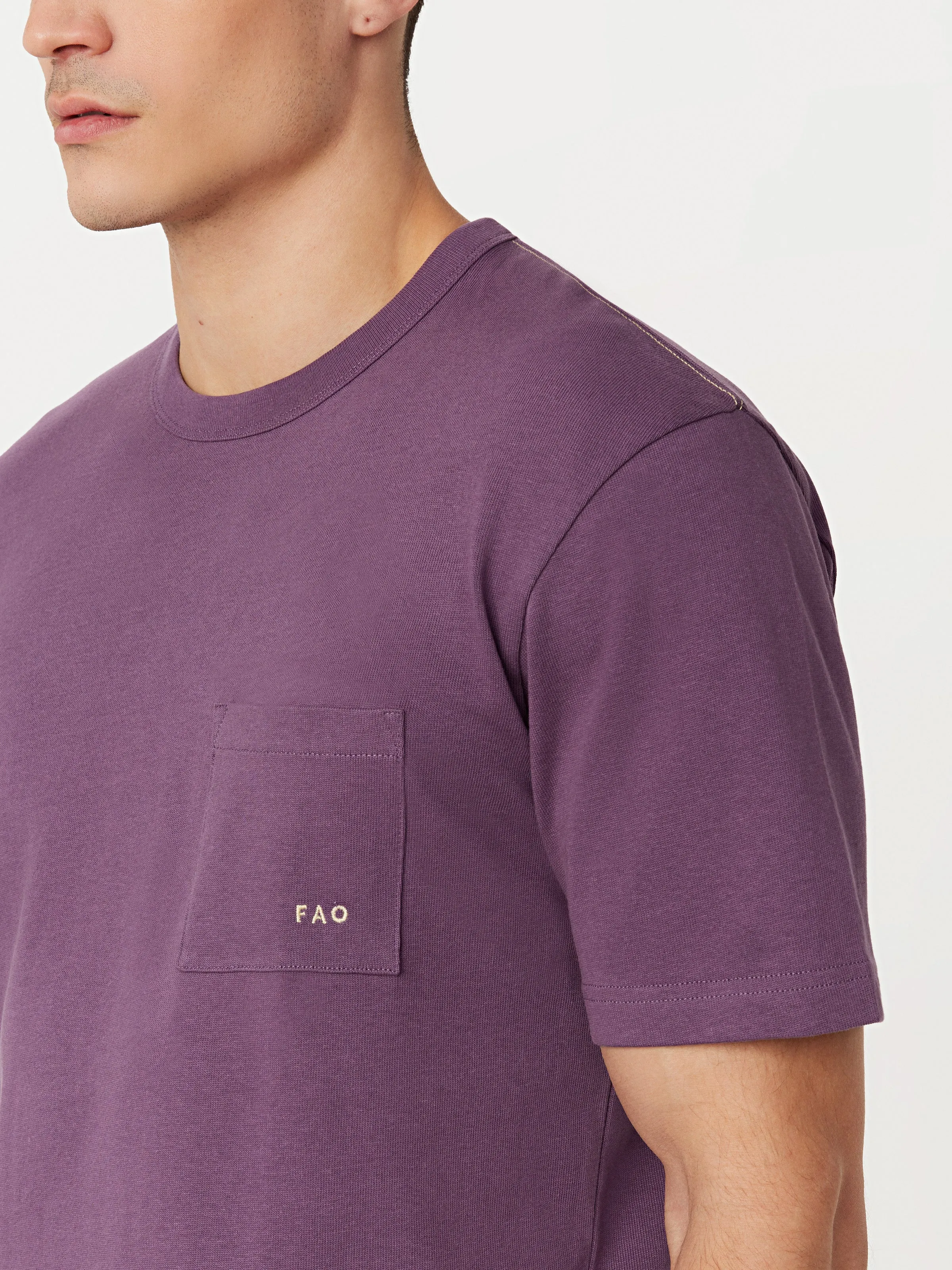 The Relaxed Pocket T-Shirt in Purple sold by Frank & Oak