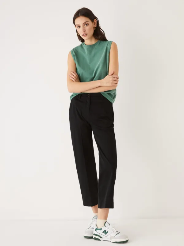 The Jane Straight Fit Flex Pant in Black sold by Frank & Oak