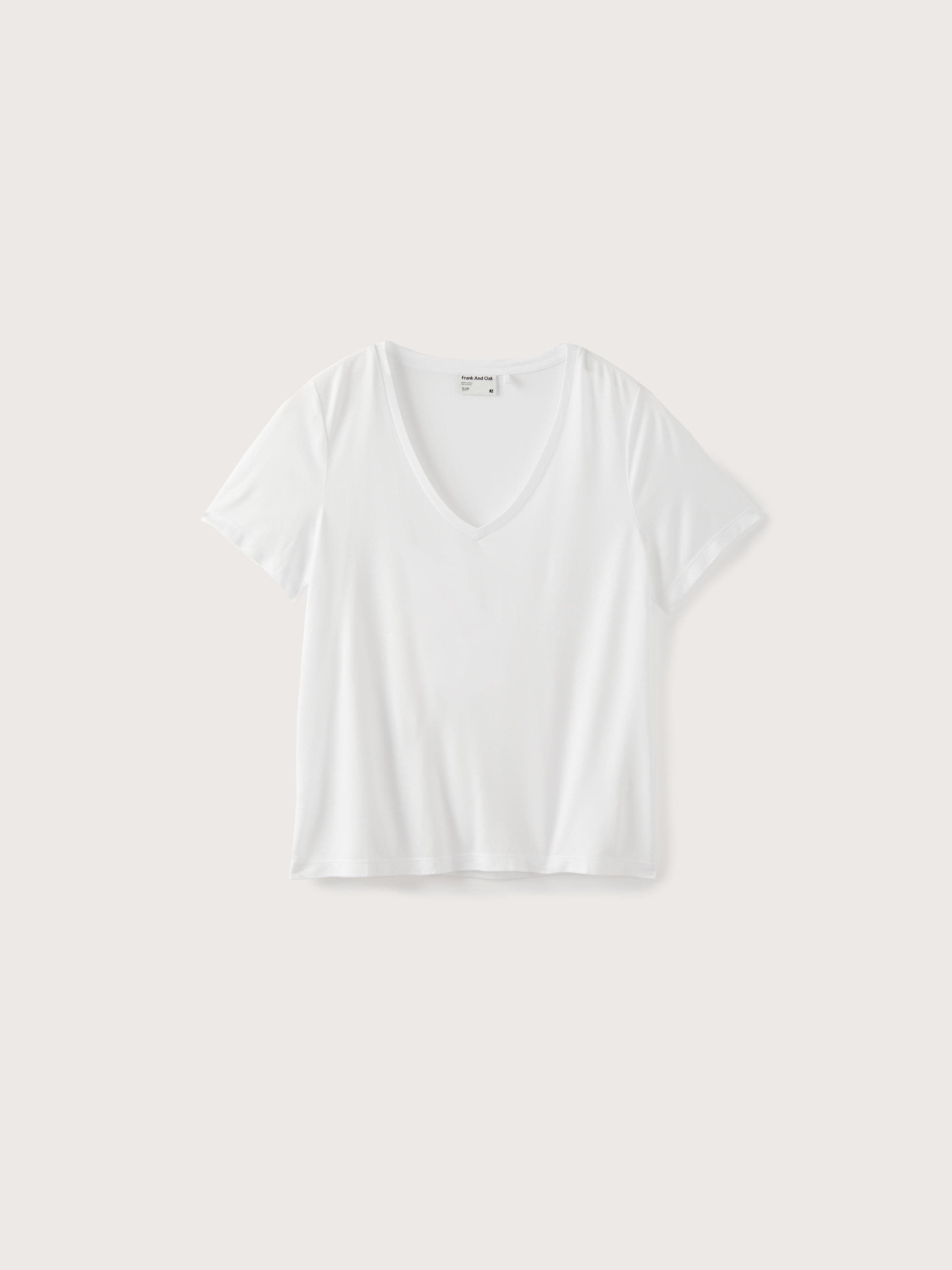 The SuperSoft V-Neck Tee in Bright White sold by Frank & Oak product image thumbnail 4