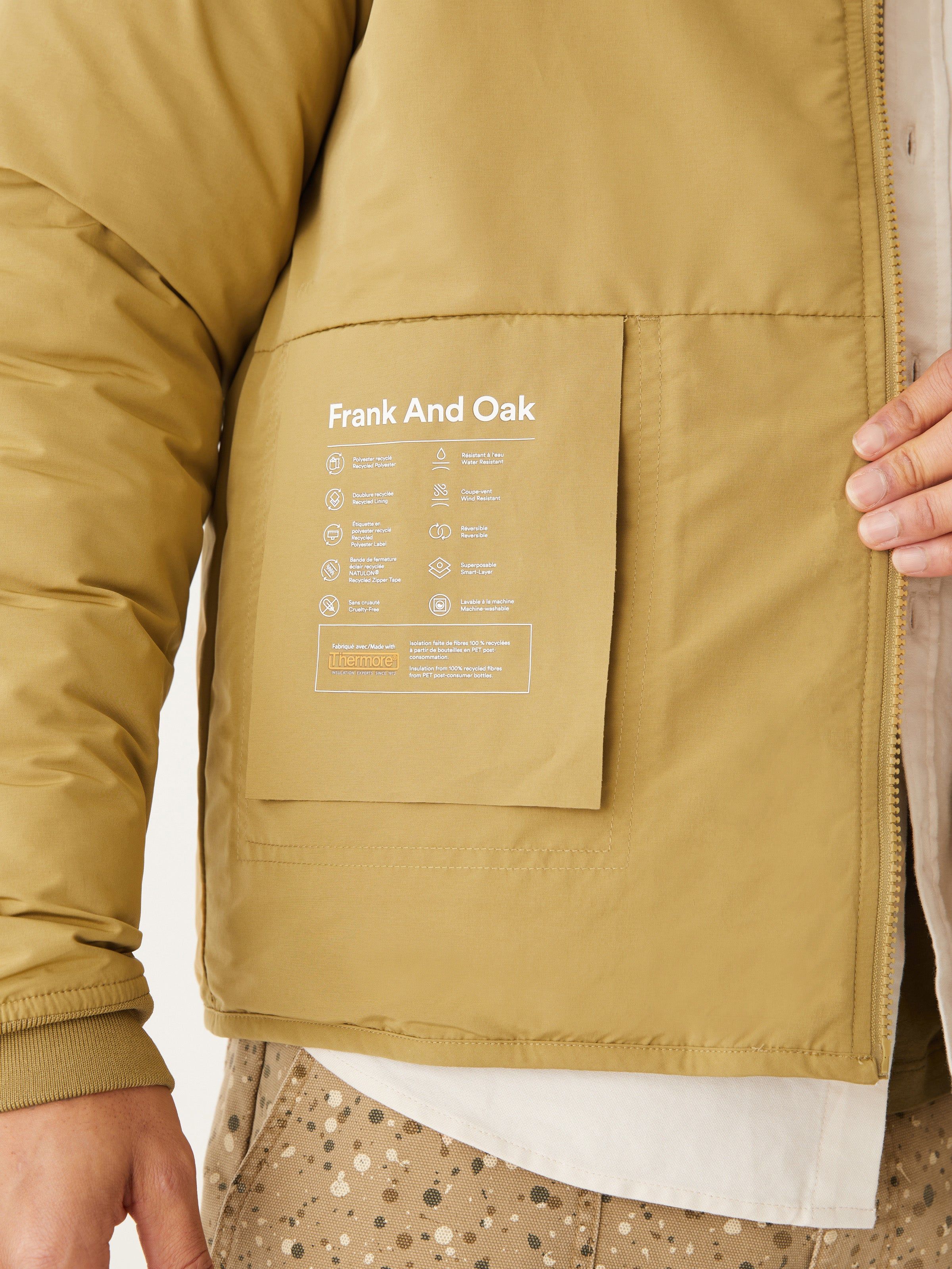 The Skyline Reversible Bomber in Bronze sold by Frank & Oak product image thumbnail 6