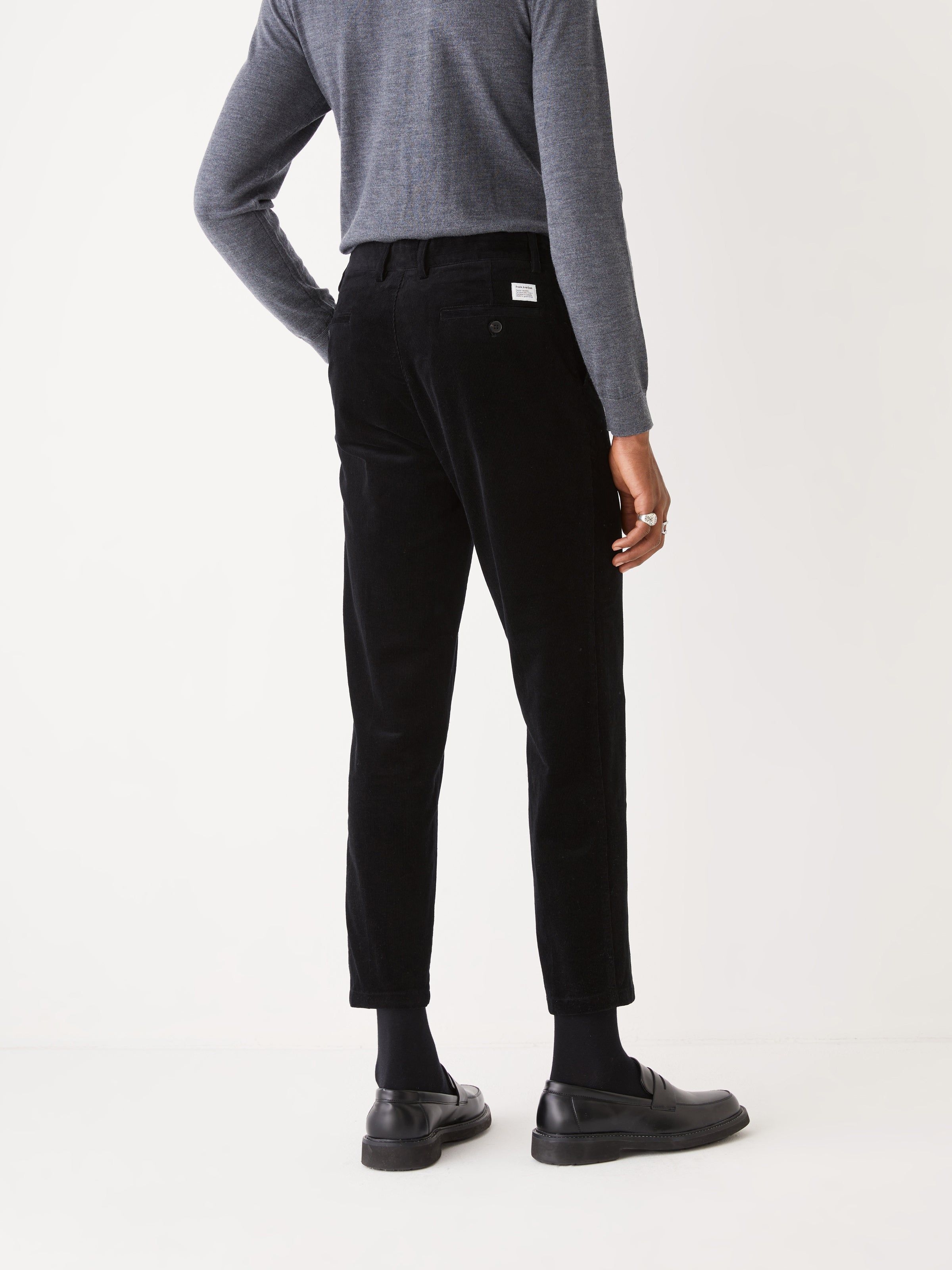 The Cropped Tapered Fit Corduroy Pant in Black sold by Frank & Oak product image thumbnail 4