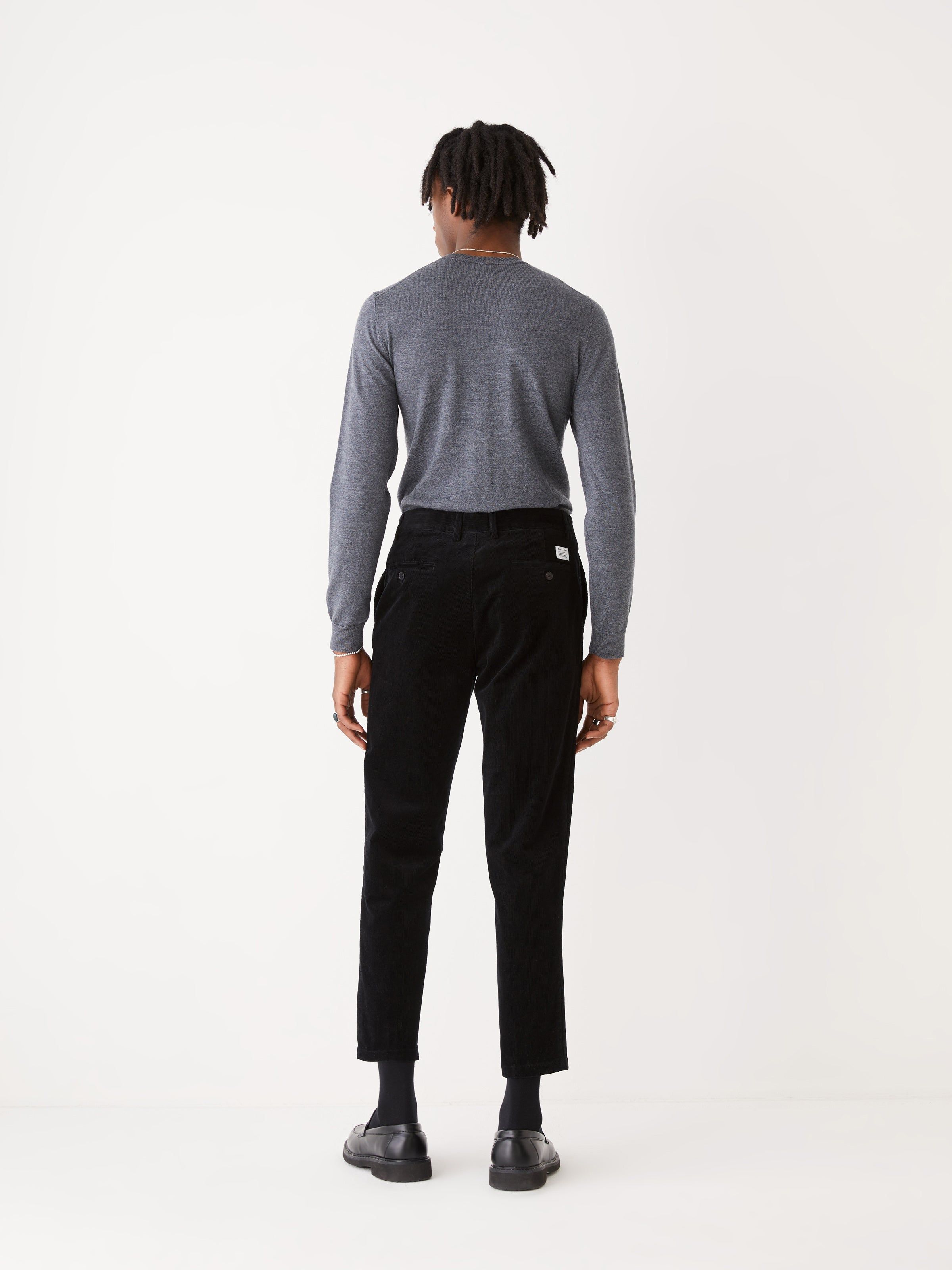 The Cropped Tapered Fit Corduroy Pant in Black sold by Frank & Oak product image thumbnail 5