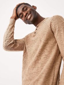 The Henley Transitional Sweater in Brown sold by Frank & Oak