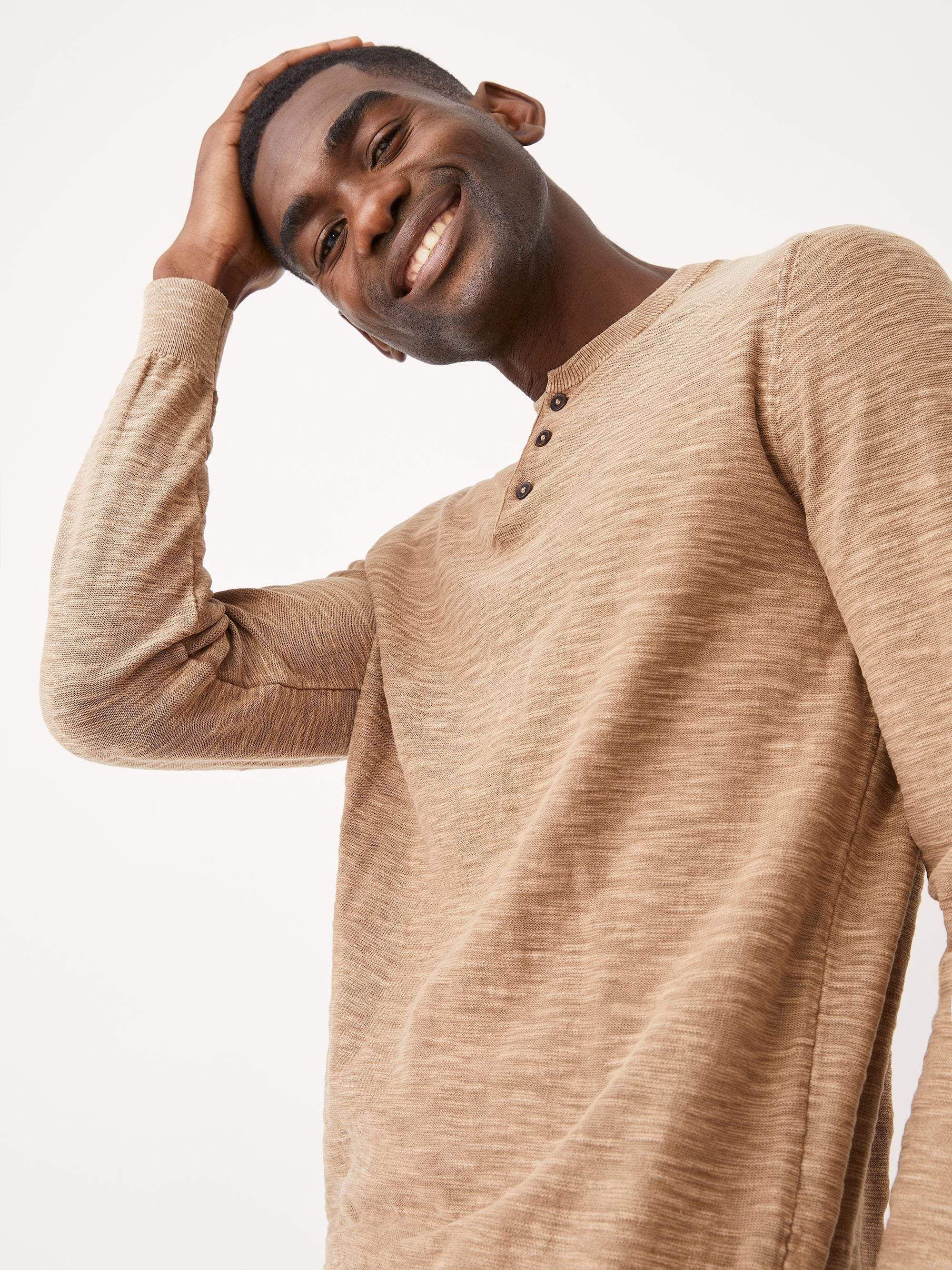 The Henley Transitional Sweater in Brown sold by Frank & Oak product image thumbnail 3
